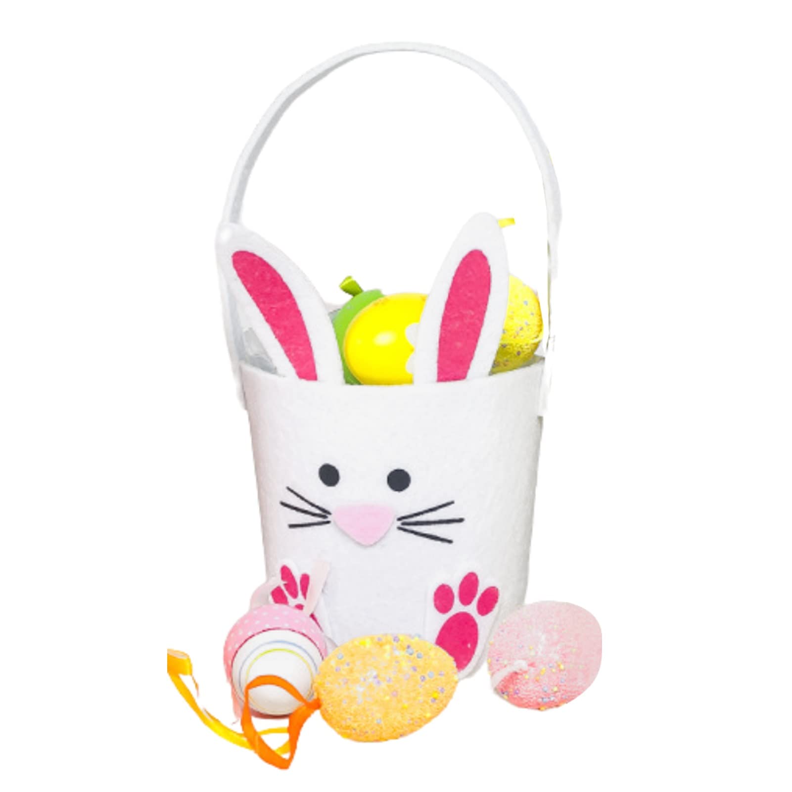 SHENGPINGJI Easter Baskets & Candy Bags - 13x26cm White Gift Bags for Easter Egg Hunts, Party Favors & Spring Celebrations