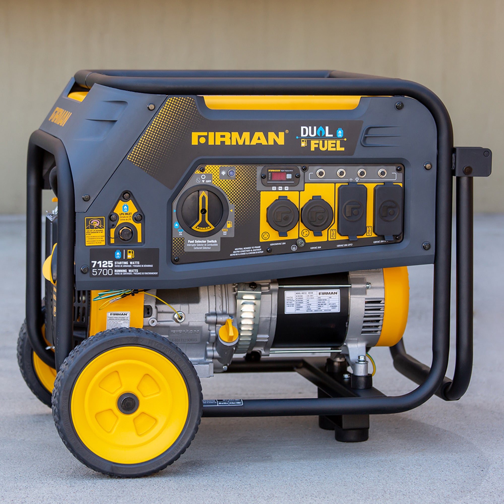 5700W Dual Fuel Portable Generator with Recoil Start - 120V/240V Output for Camping, Emergency Power & Outdoor Activities