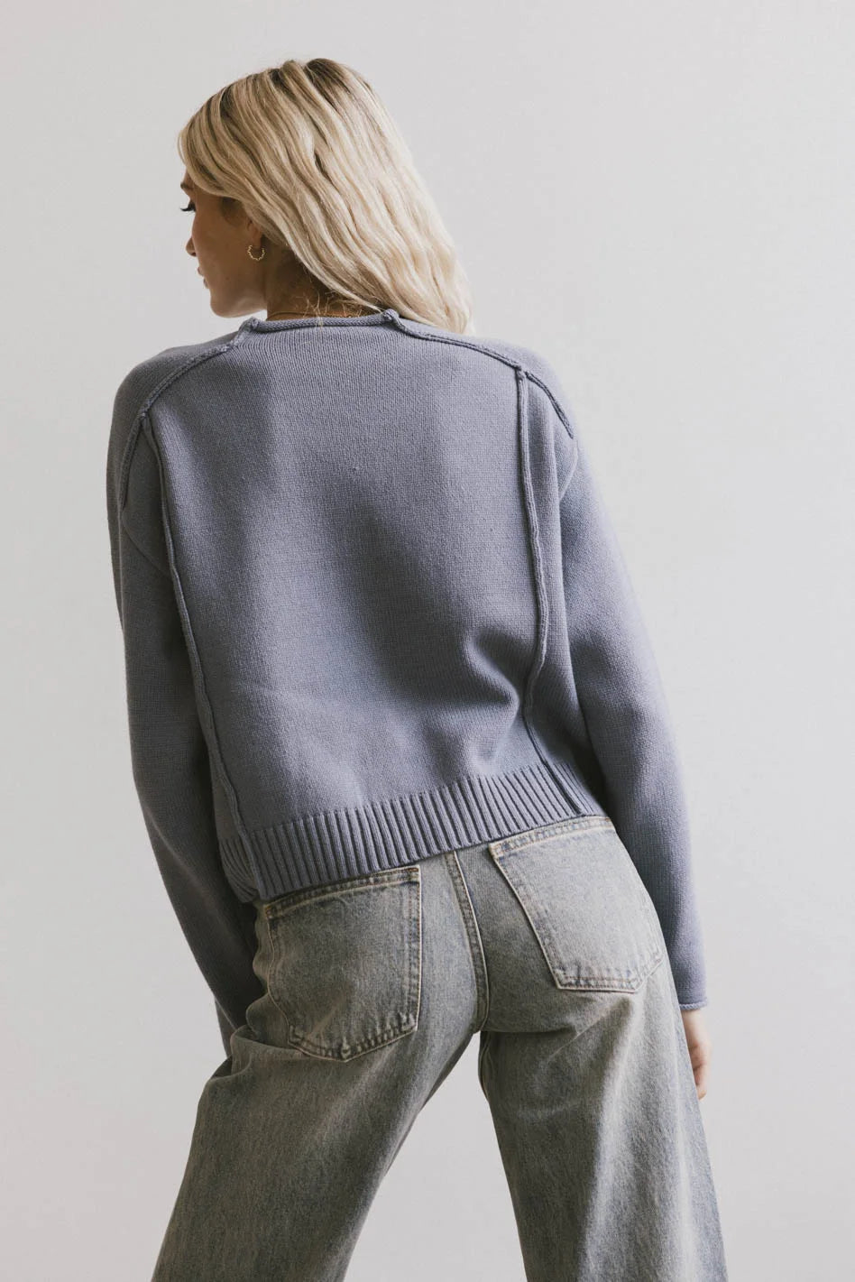 Leander Dark Blue Knit Sweater for Women | Cozy Winter Pullover | Perfect for Casual Outfits & Holiday Gatherings