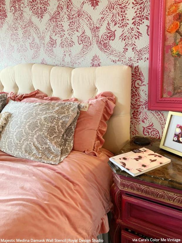 Majestic Medina Damask Wall Stencil - Reusable DIY Painting Template for Home Decor, Bedroom, Living Room, Accent Walls - Perfect for Wall Art, Murals, and Interior Design Projects