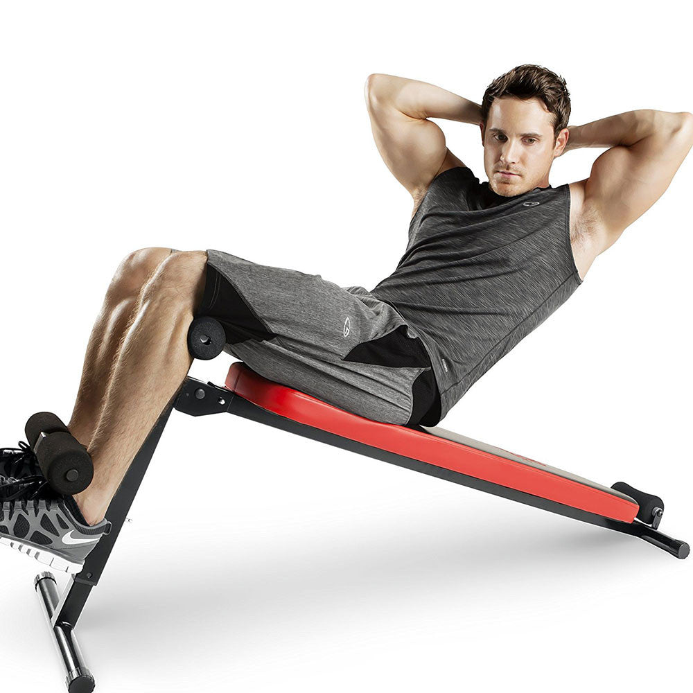 Marcy SB 4606 Folding Utility Bench with Adjustable Headrest & Slant Board - Perfect for Home Gym Workouts, Strength Training & Physical Therapy Exercises