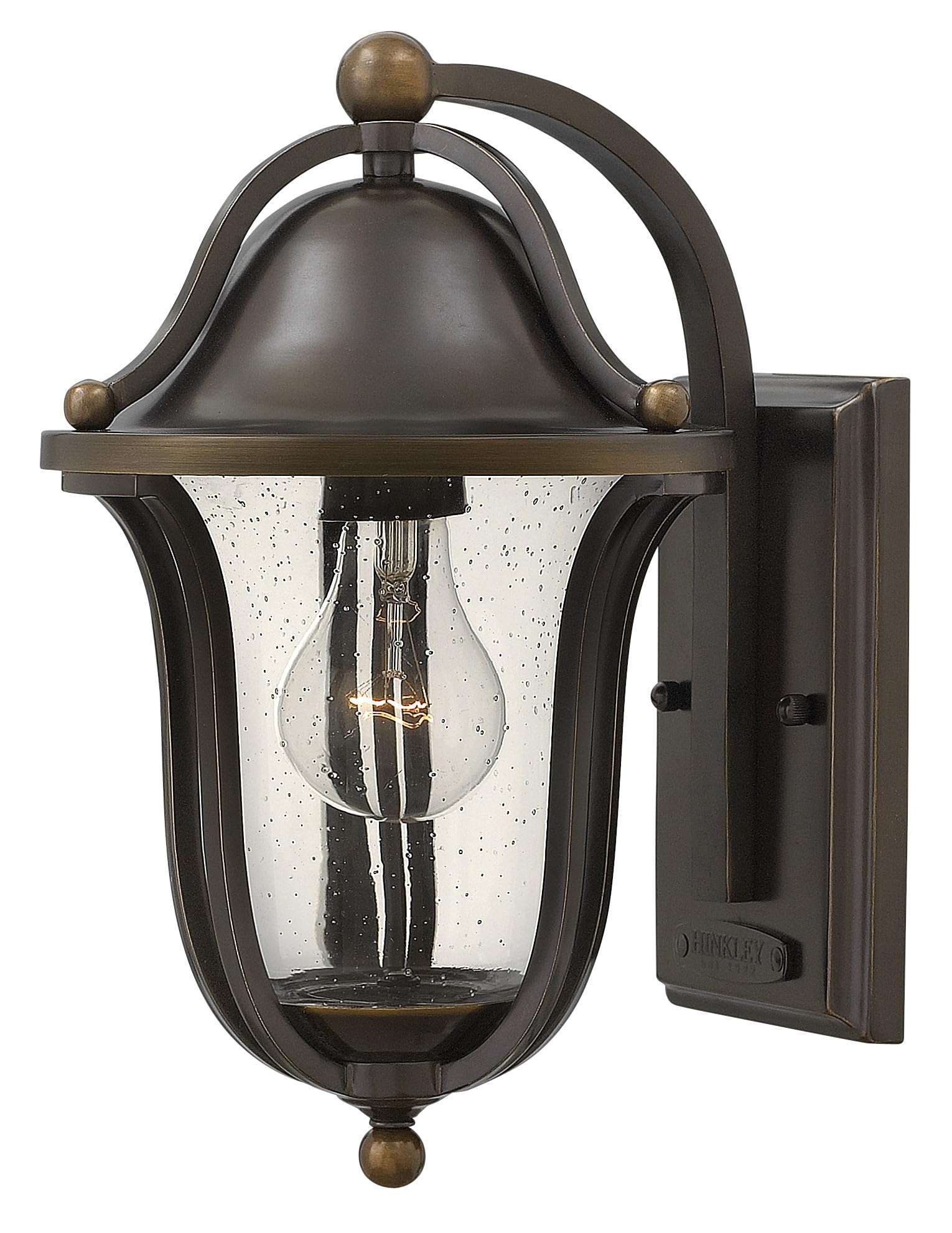 Hinkley Bolla Olde Bronze Wall Mount Lantern - 120V Outdoor Security Lighting for Porch, Patio & Exterior Spaces - Ultra-Durable Solid Brass Wall Light (Requires 1-60W Candle Bulb) - Perfect for Entryway Lighting, Garden Pathways & Outdoor Decor (Model 2640OB)