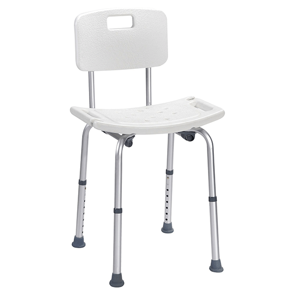 Evekare Adjustable Freestanding Bath Shower Chair with Backrest - Non-Slip Seat for Elderly & Disabled - Safe & Comfortable for Bathroom Use