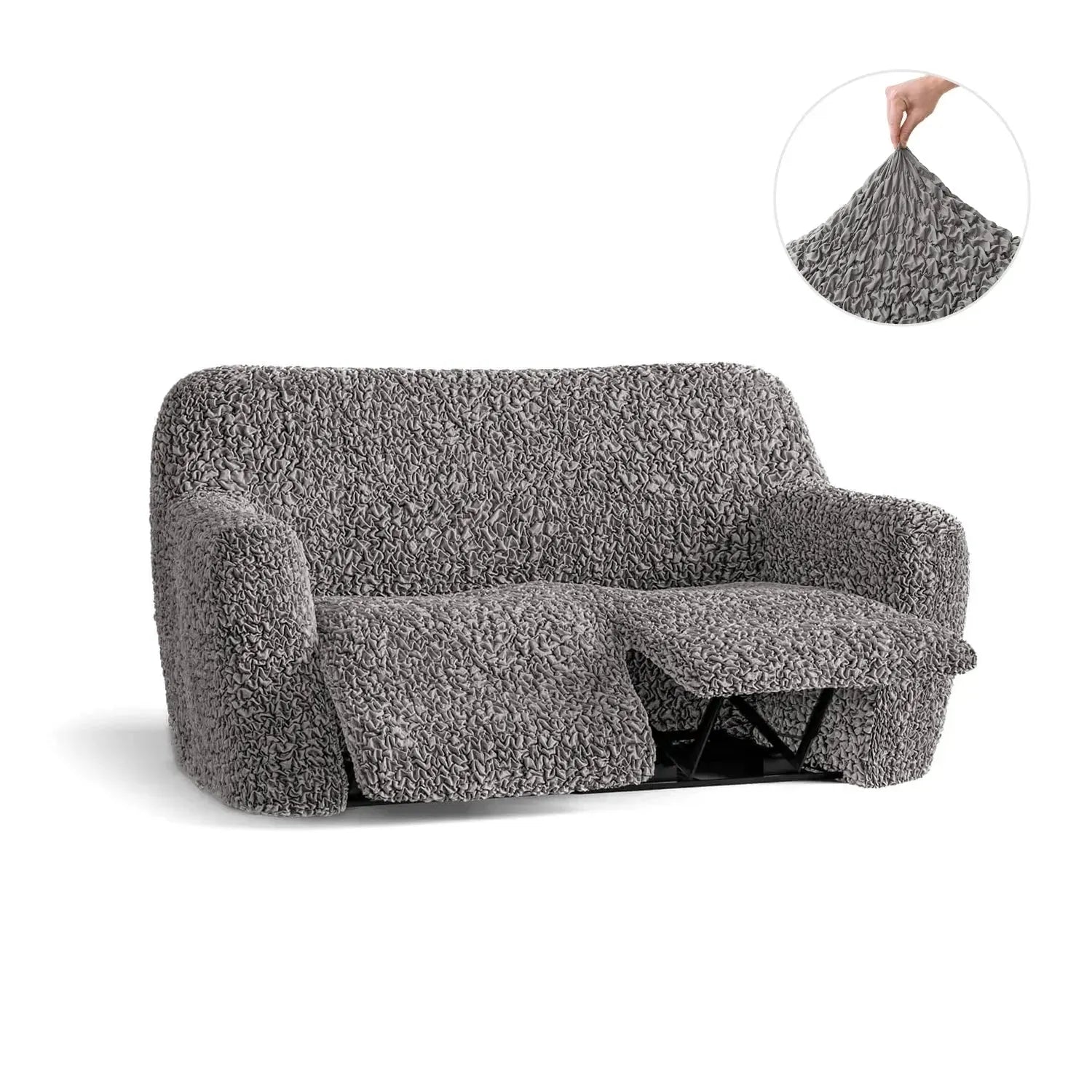 2 Seater Recliner Slipcover - Premium Fuco Cotton Collection - Durable & Washable Sofa Cover for Living Room, Home Theater, and Family Room Protection