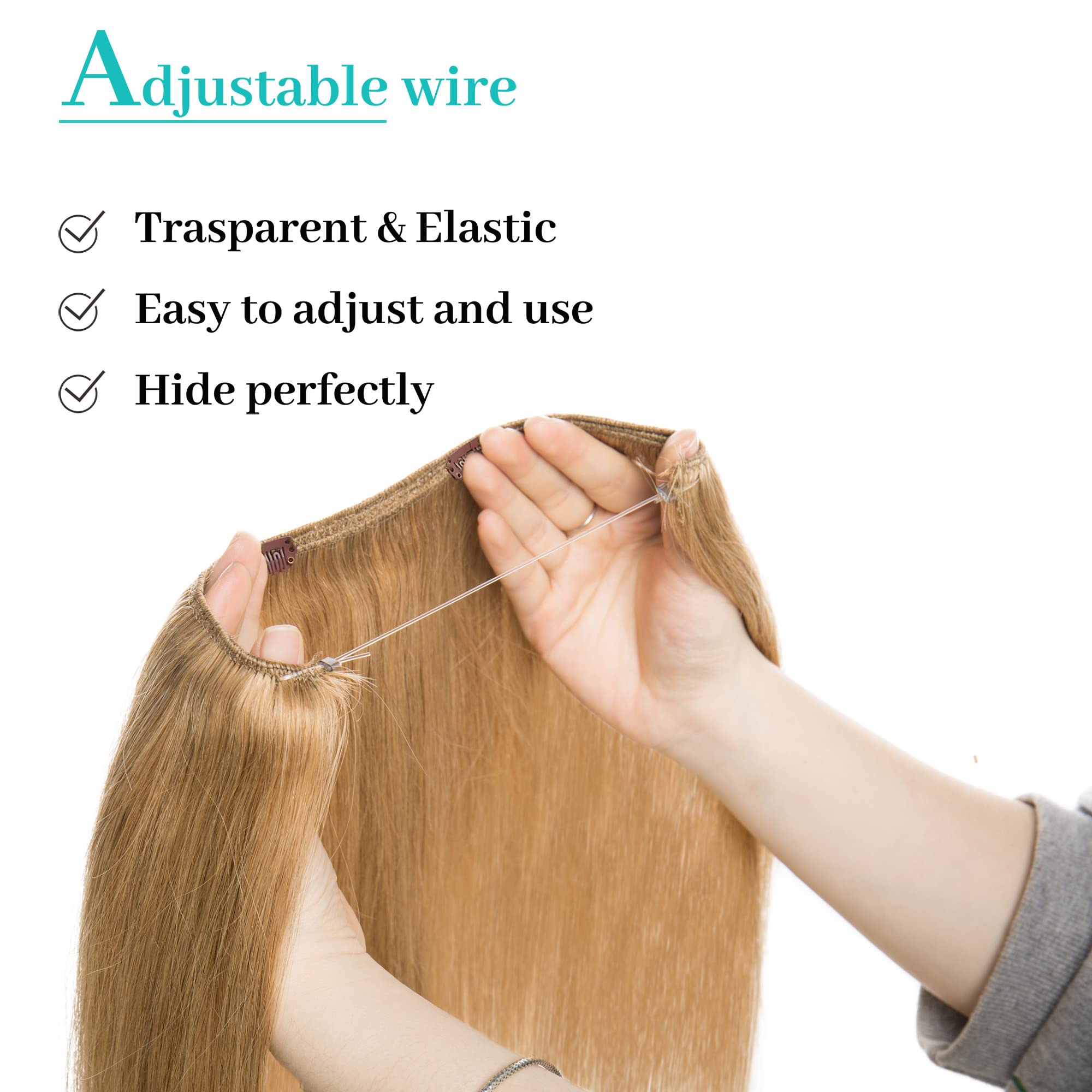 S-noilite Invisible Wire Human Hair Extensions – 20