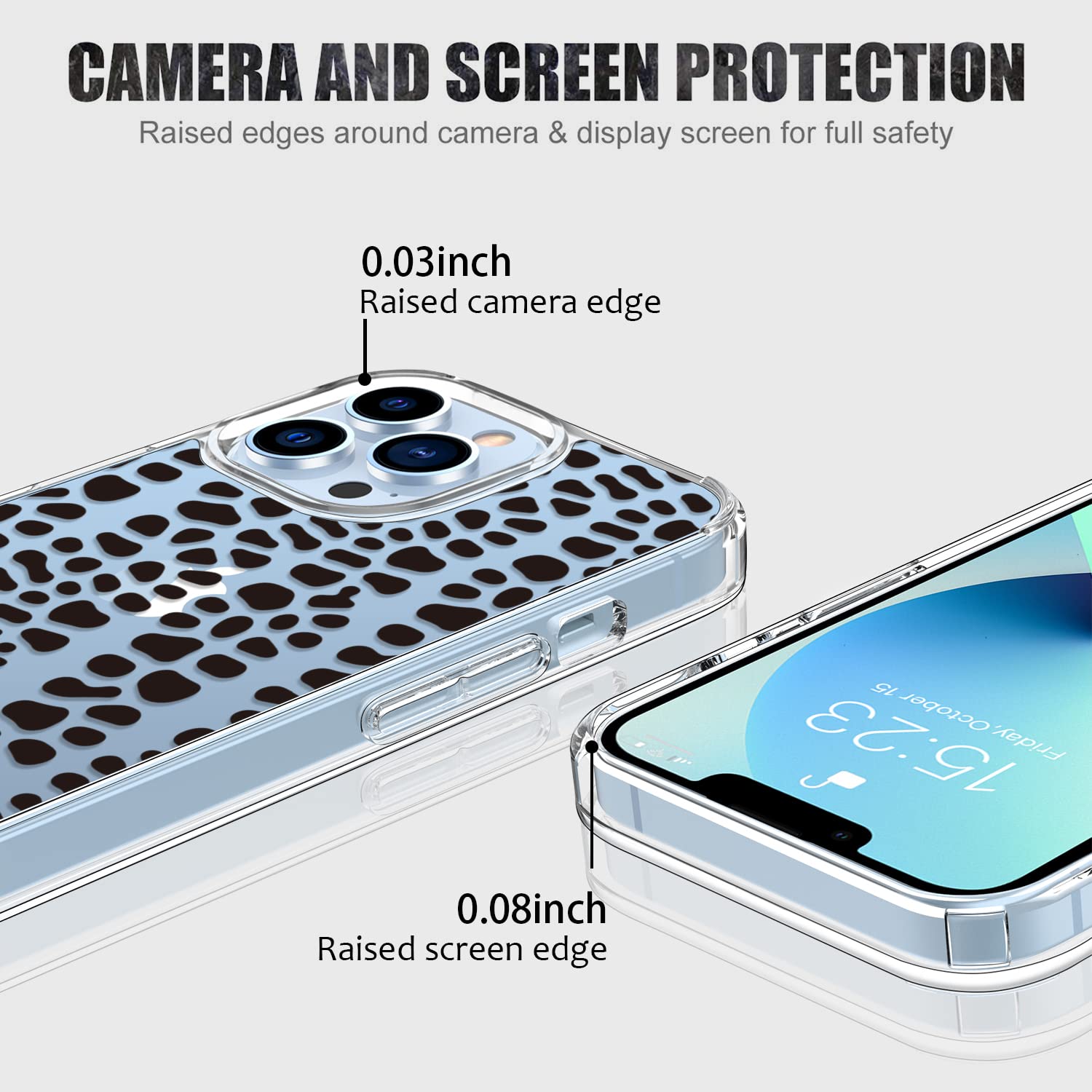 LUHOURI Crystal Clear iPhone 13 Pro Max Case with Screen Protector - 6.7