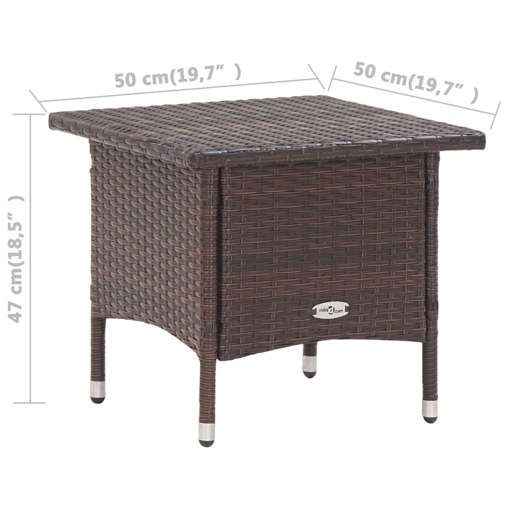 Brown Poly Rattan Coffee Table 19.7