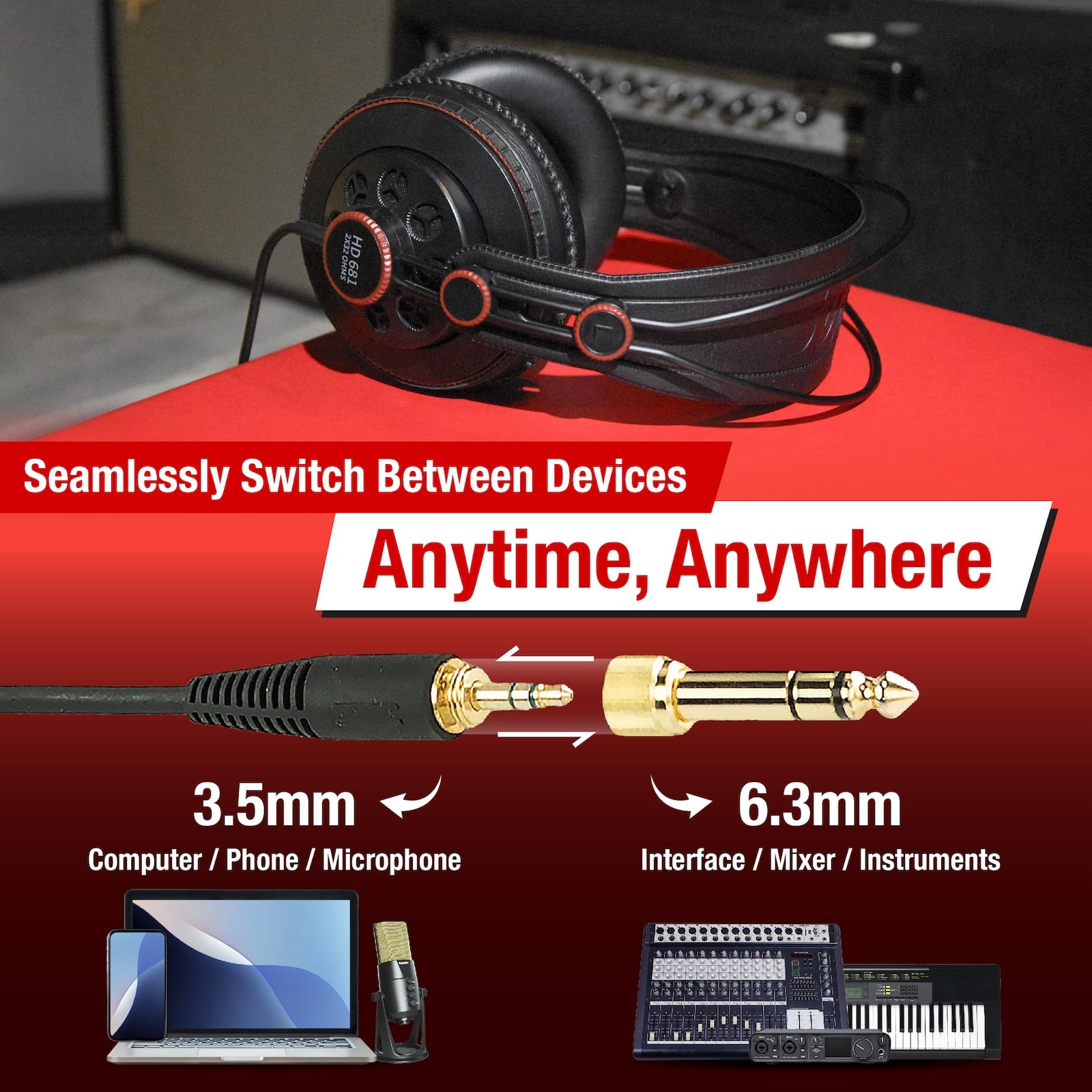 Superlux HD681 Semi-Open Back Professional Studio Headphones - 50mm Neodymium Drivers, Single-Sided Cable for Music Recording, Podcasting, Mixing & Guitar Monitoring - Perfect for Home Studios & Audio Professionals