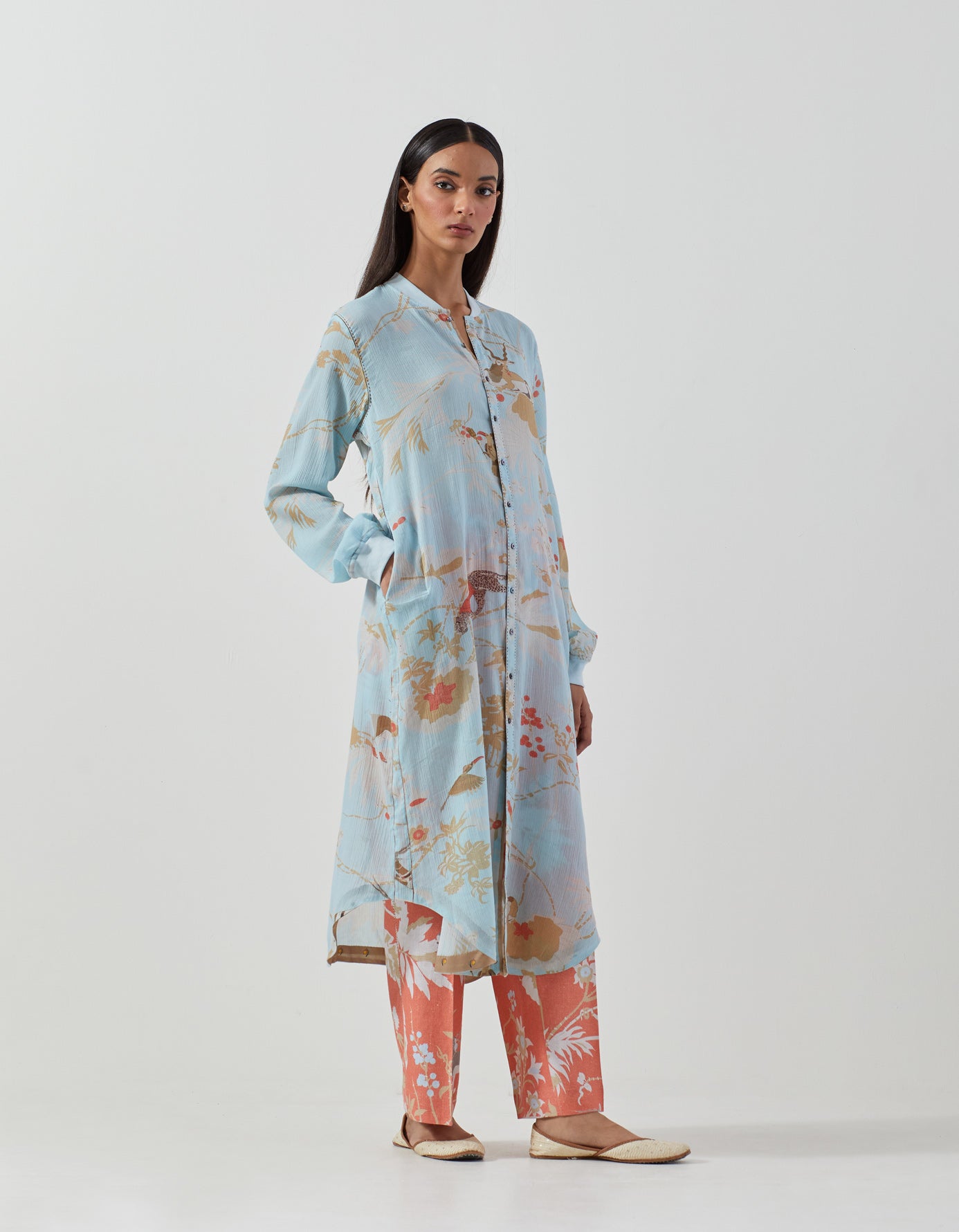 Sparsh Women's Cotton Crepe Dress in Ice Blue | Flowy Summer Dress for Casual Wear & Beach Outings