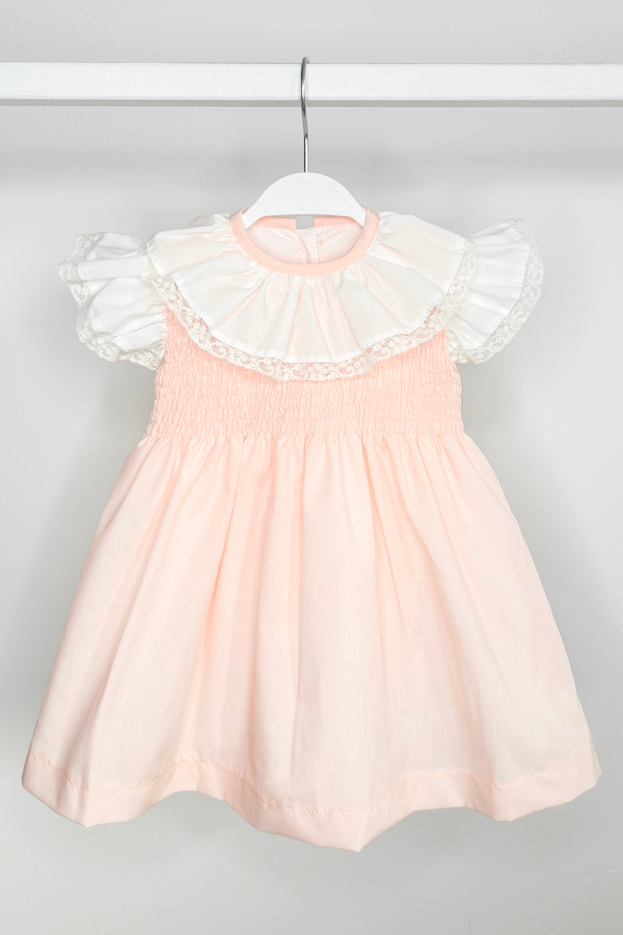 Tabitha Peach Shirred Dress - Flowy Summer Midi Dress with Elastic Waist for Women | Perfect for Beach Vacations, Brunch Dates & Casual Outings