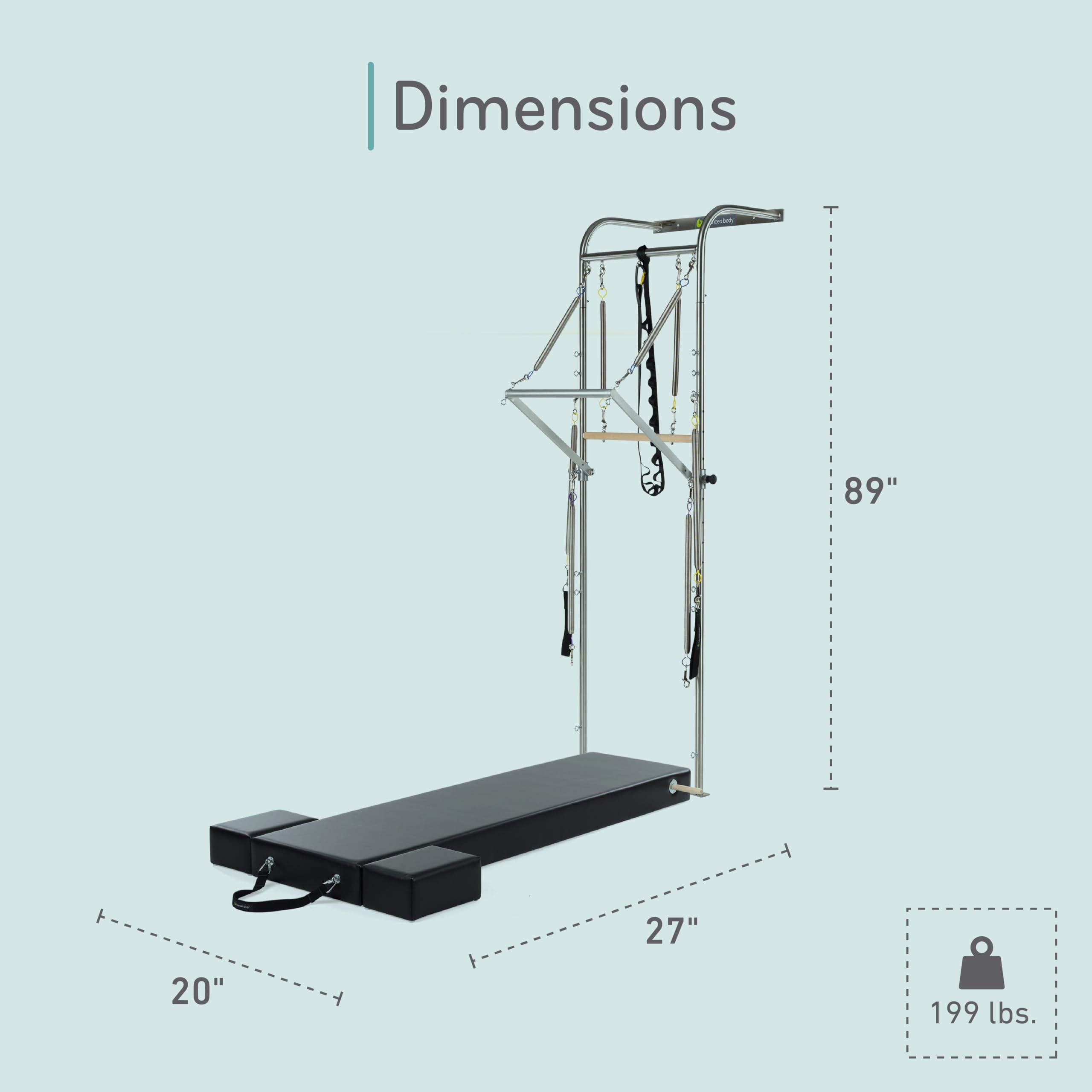 Balanced Body Wall Tower with Mat and Moon Boxes - Premium Home Gym Equipment for Pilates, Yoga & Strength Training - Perfect for Small Spaces & Home Workouts