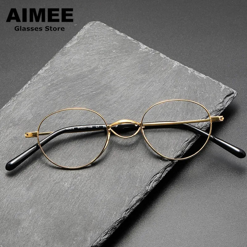 Stylish Unisex Titanium Eyeglasses - Oval Square Full Rim Frame 80832 | Lightweight & Durable for Work, Reading & Everyday Wear