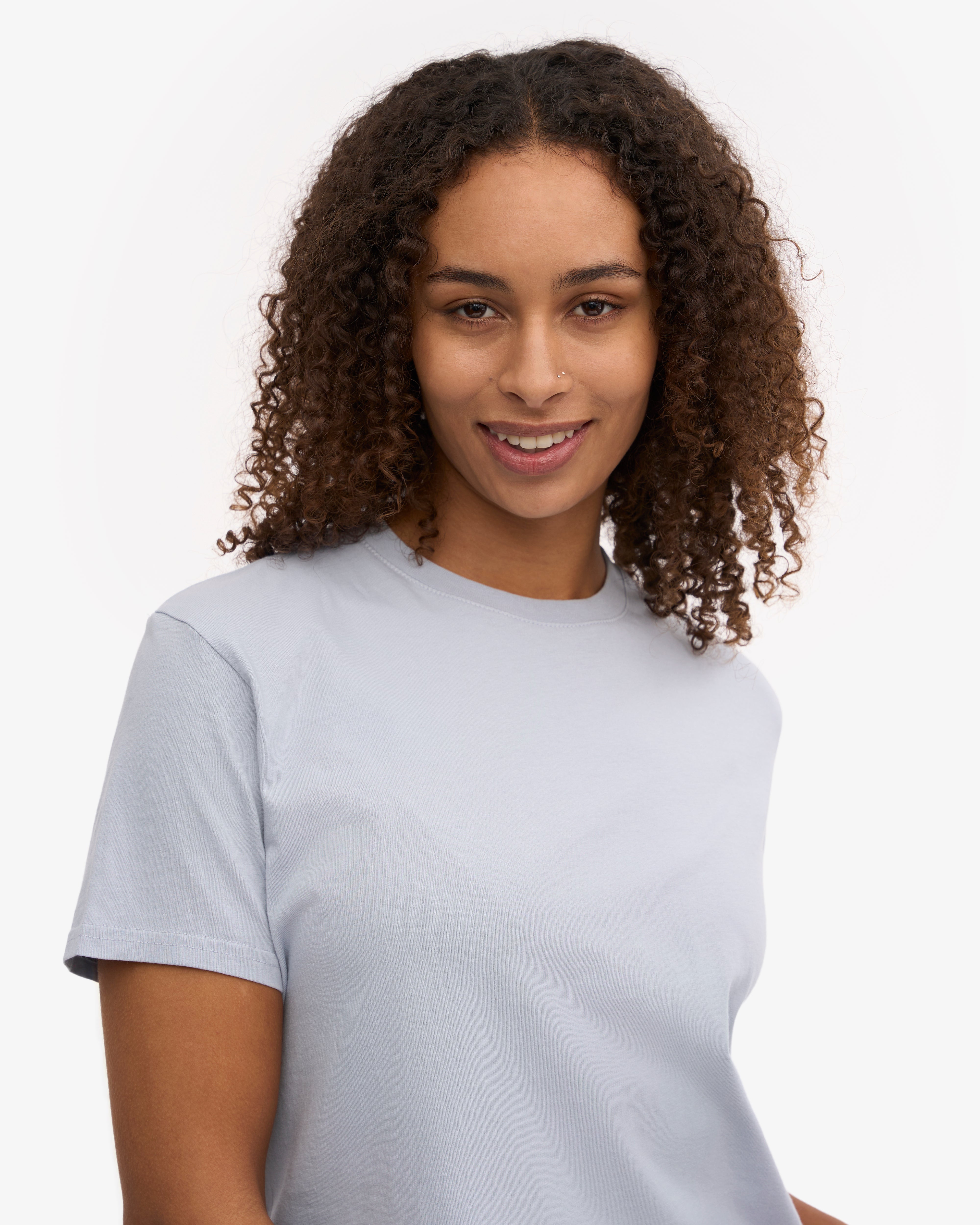 Organic Boxy Crop Tee - Polar Blue | Women's Casual Short Sleeve T-Shirt | Perfect for Yoga, Beach & Everyday Wear