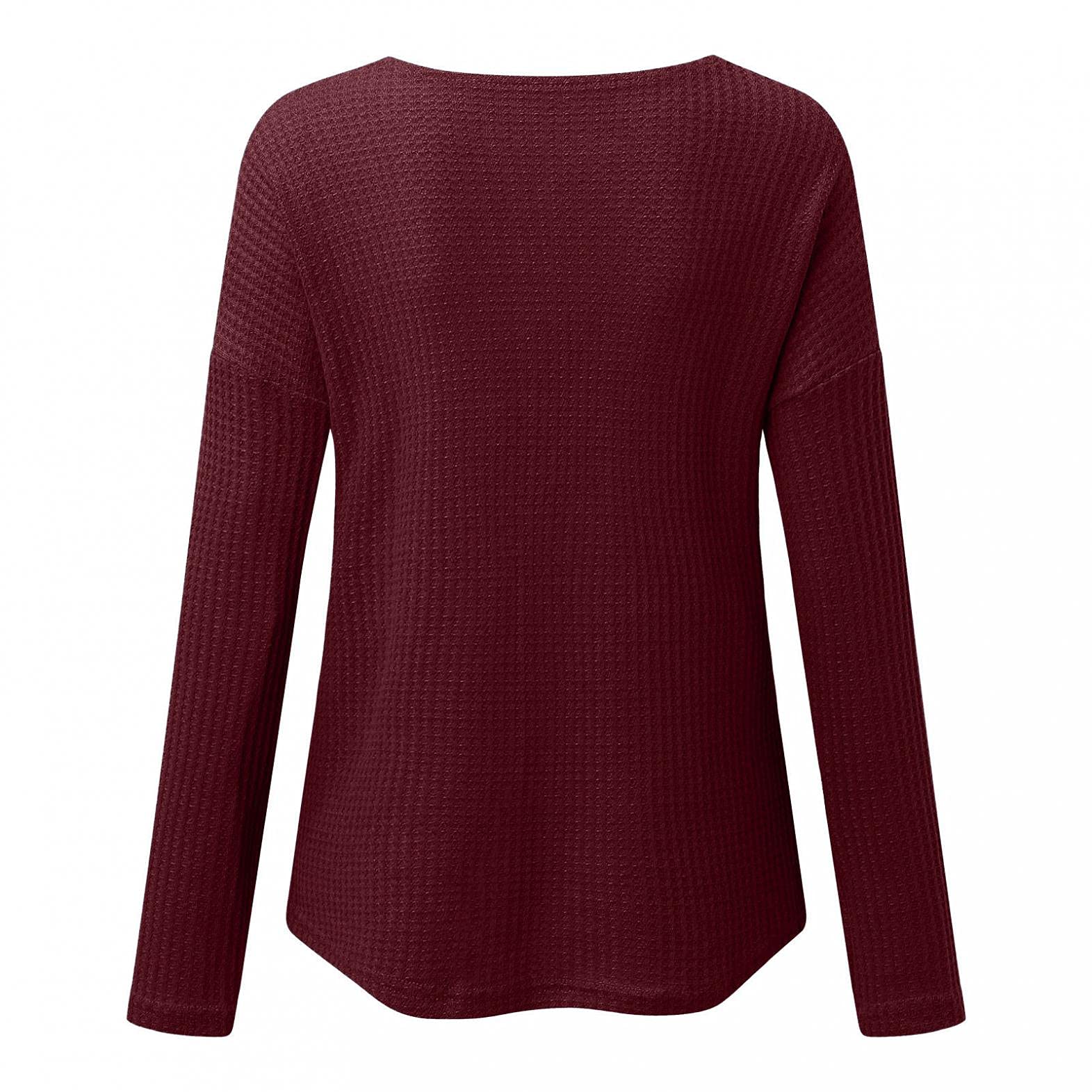 Color Block Waffle Knit Henley Shirts for Men - Long Sleeve V-Neck Casual Slim Fit Thermal Button Up Tunics Tops - Perfect for Fall Layering, Outdoor Activities & Everyday Wear