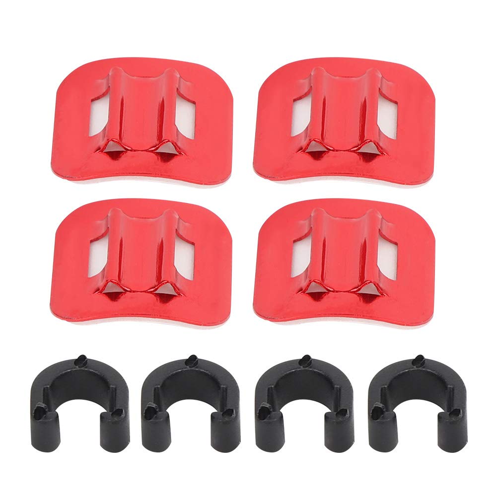 4Pcs Red C Clips for Bike Brake Cables - Hose Clamps & Shifter Adapter