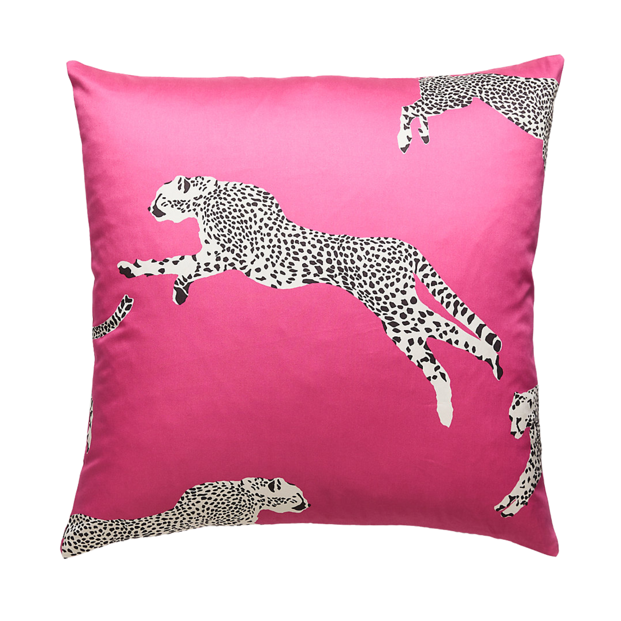 Bubblegum Pink Leaping Cheetah Decorative Throw Pillow - Soft Cushion for Sofa, Bed & Home Decor - Perfect for Living Room, Bedroom & Dorm