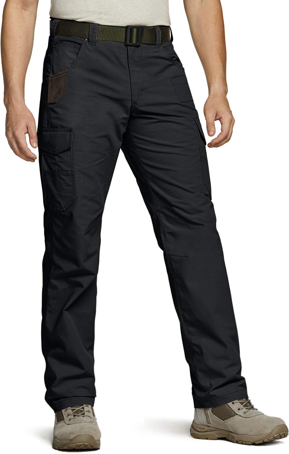 CQR Men's Ripstop Tactical Work Pants - Water Resistant Outdoor Utility Cargo Pants for Hiking, Camping & EDC | Durable Straight Fit Operator Pants