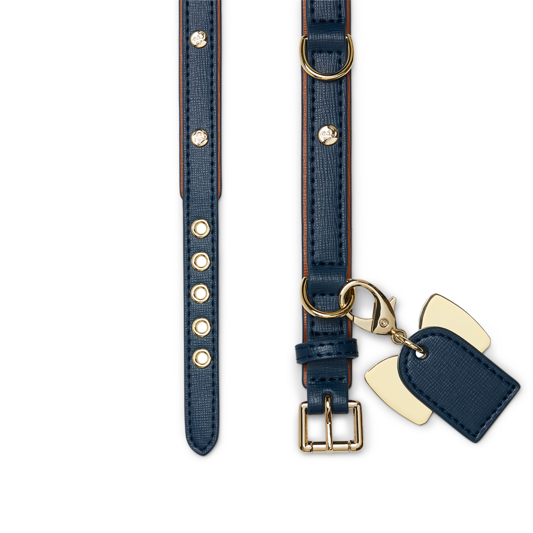 Durable Blue & Brown Dog Collar for Small Medium Large Dogs - Adjustable Pet Collar for Walking, Training & Outdoor Adventures
