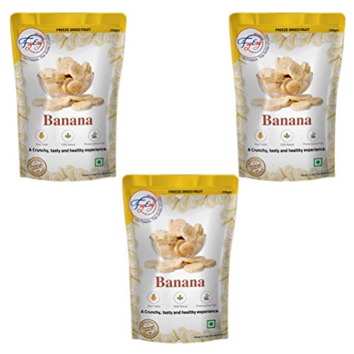 Freeze Dried Banana Slices - Healthy Vegan Snacks for Kids & Adults | 3-Pack (750g Total) | Camping, Hiking & Emergency Survival Food | Pantry-Stable Dehydrated Fruit for School Lunches & Road Trips