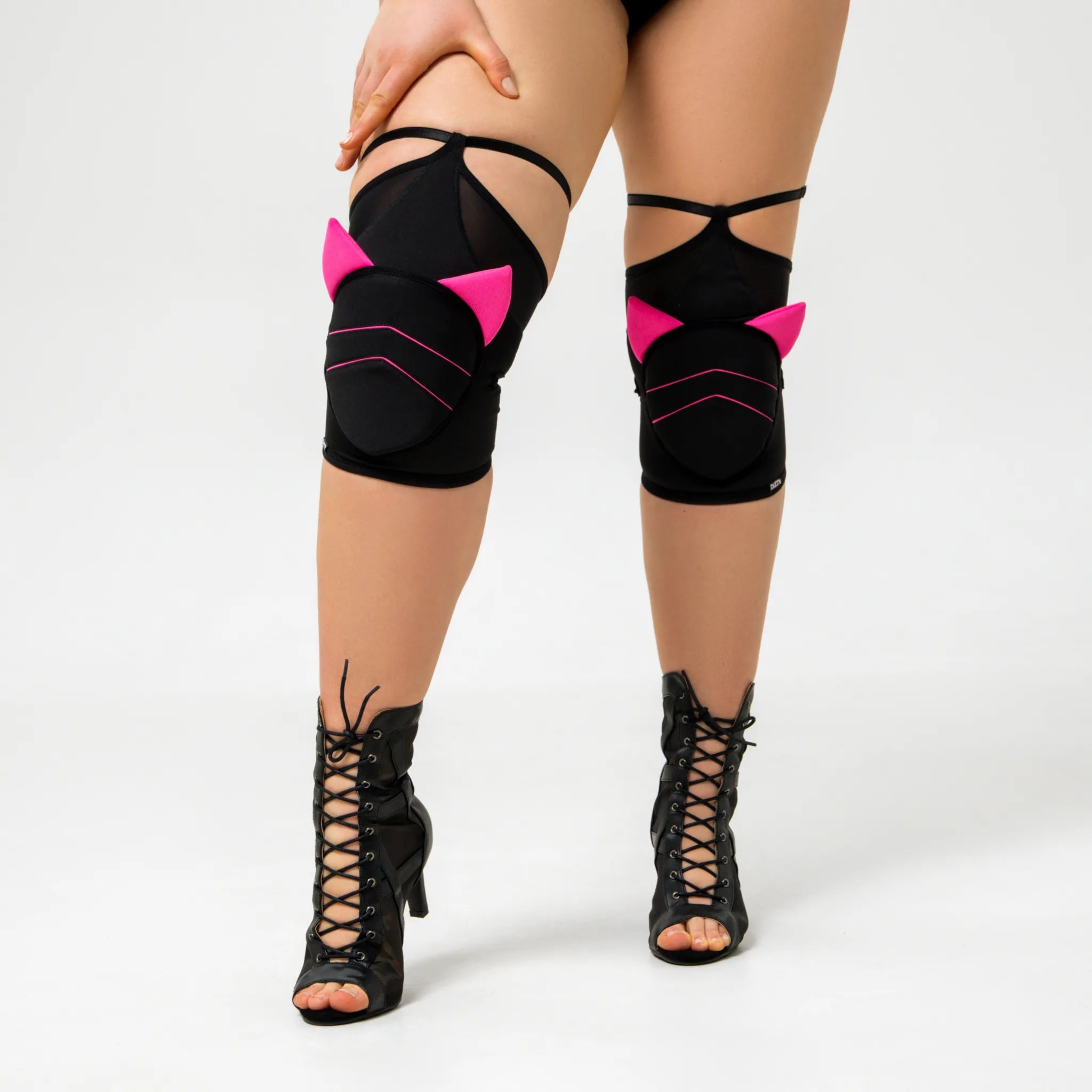 Classic Kitty Bombs Pink Dance Knee Pads - Comfortable & Protective Knee Support for Ballet, Jazz, Hip Hop, and Cheerleading - Perfect for Dance Practice, Performances, and Gymnastics
