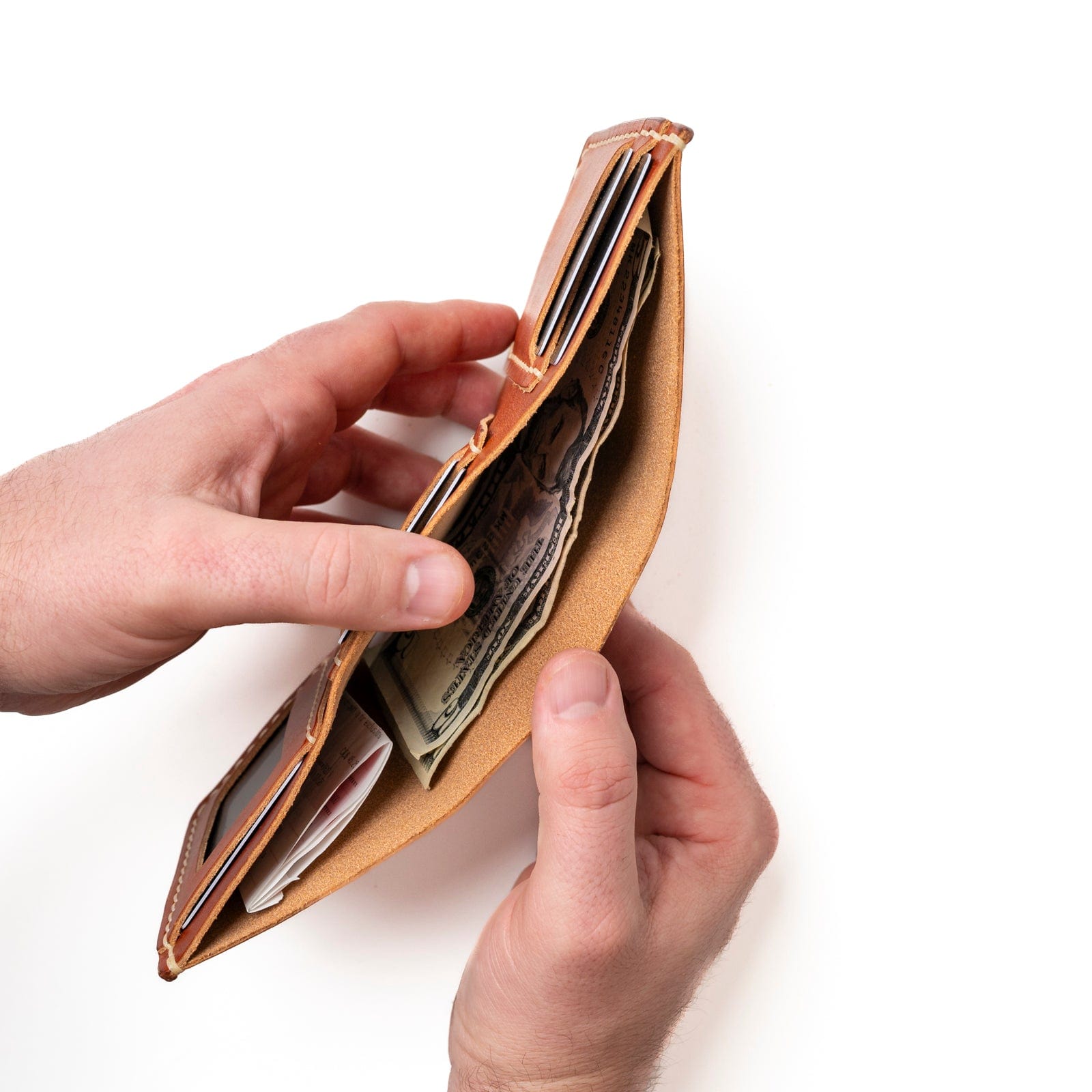 Last Batch: Genuine Leather Trifold Wallet in English Tan - Perfect for Men's Everyday Carry & Gift Giving