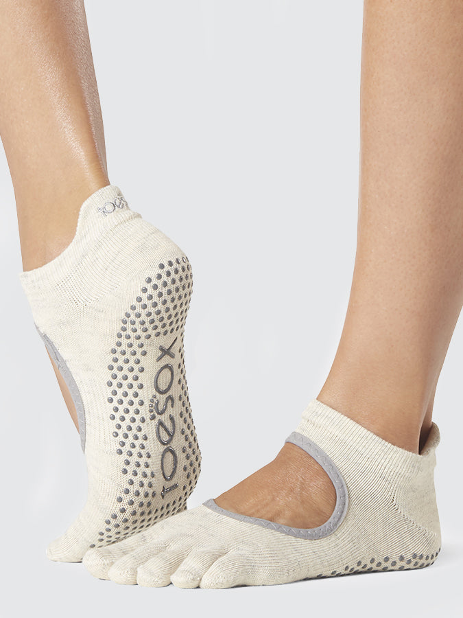 ToeSox Full Toe Bellarina Women's Non-Slip Yoga Grip Socks for Barre, Pilates & Dance - Breathable & Comfortable Workout Socks for Studio & Home Exercise