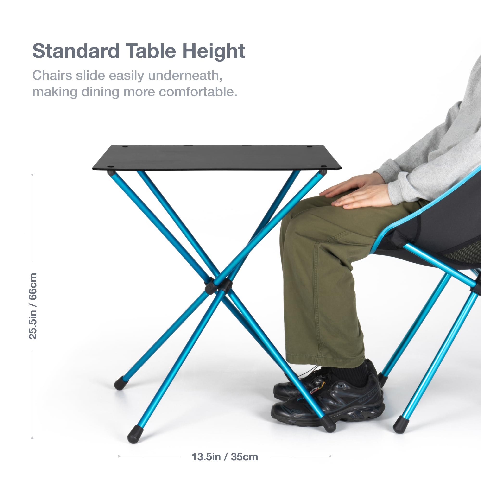 Helinox Portable Camping Table - Lightweight & Compact Dining Height Café Table for Outdoor Picnics, Hiking & Backpacking - Black