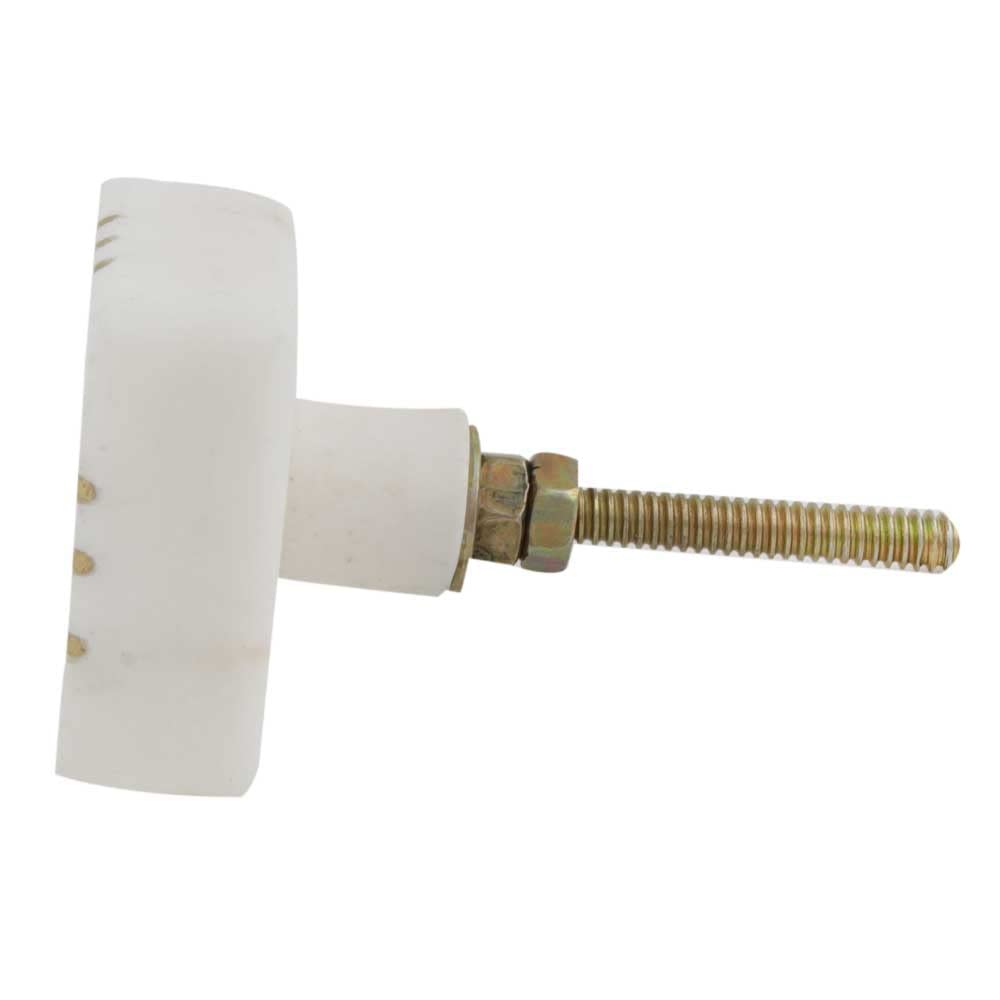 20 Pack White Square Decorative Stone Brass Drawer Knobs - Marble Cabinet Pulls for Dresser, Luxury Door Handles - Perfect for Home Decor, Furniture Upgrade & DIY Projects