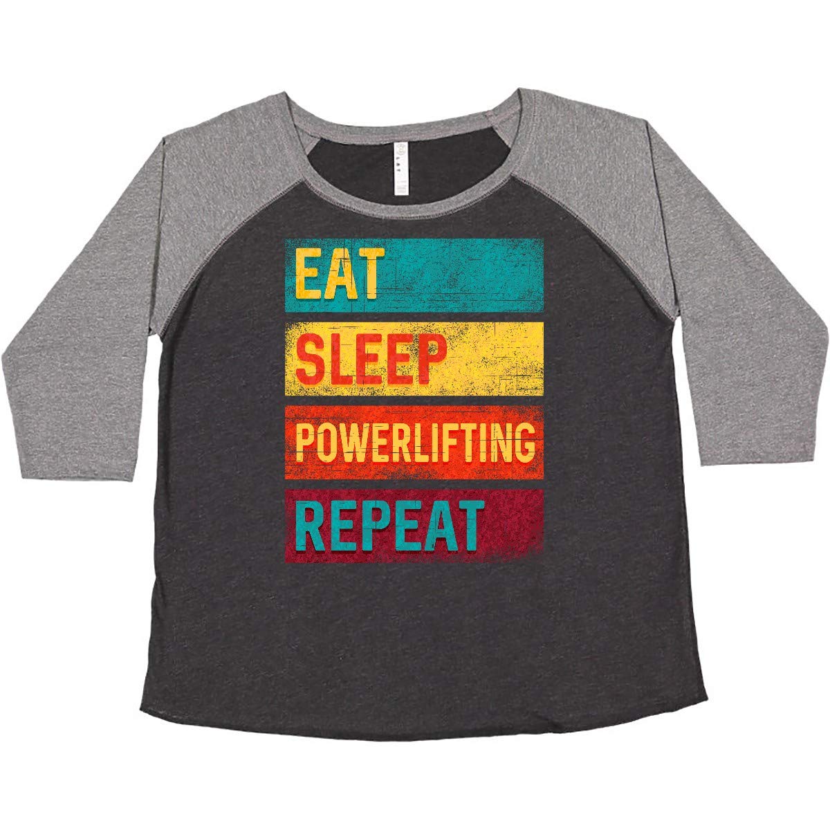 Eat Sleep Powerlifting Repeat Women's Plus Size T-Shirt - Gym & Workout Apparel for Weightlifting, Fitness Motivation & Casual Wear