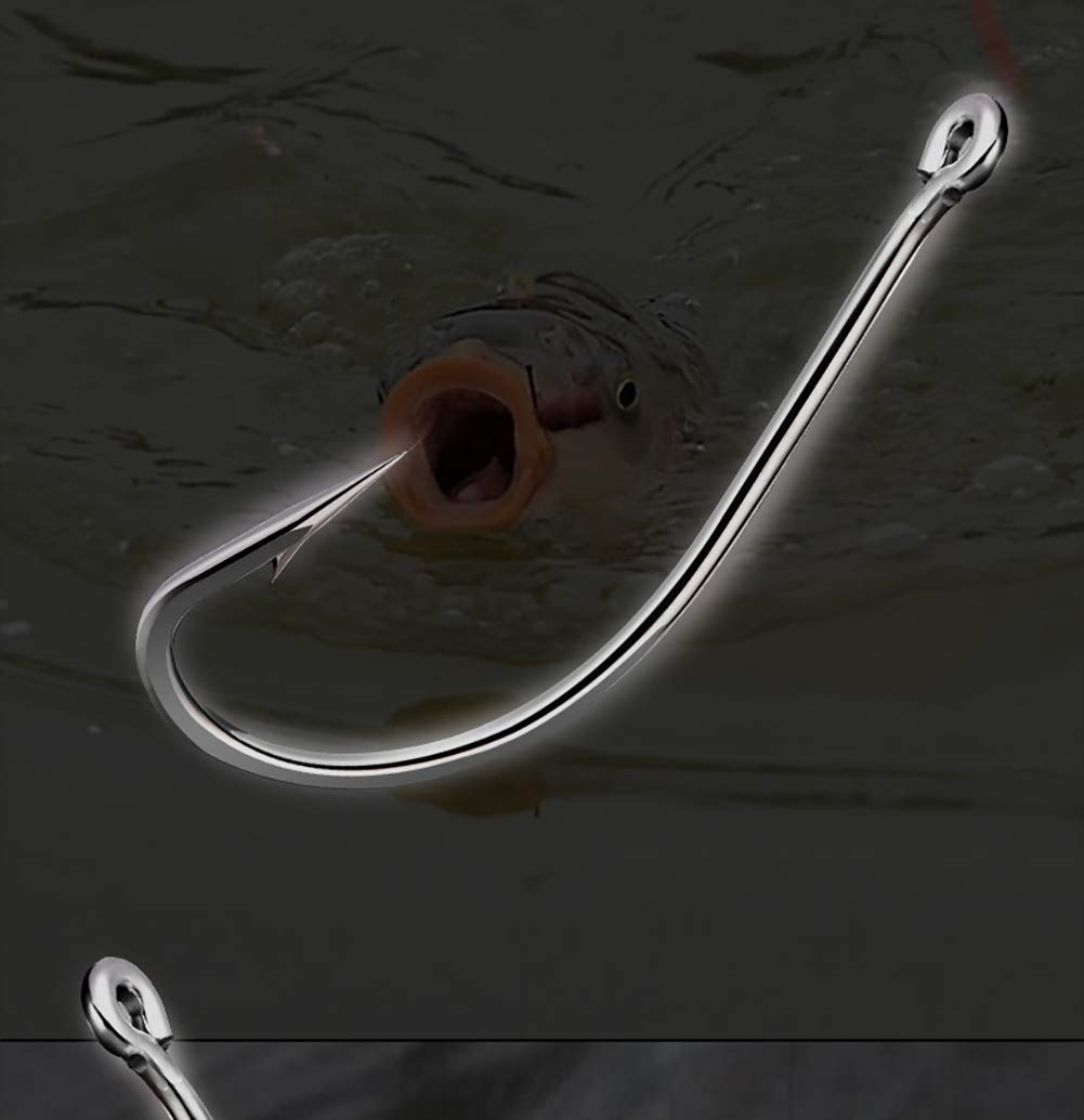**150pcs Forged Long Shank Fishing Hooks - Stainless Steel Saltwater & Freshwater Circle Octopus Hooks for Bass, Trout, Catfish - Strong & Sharp Fishing Gear for Deep Sea & Shore Fishing**