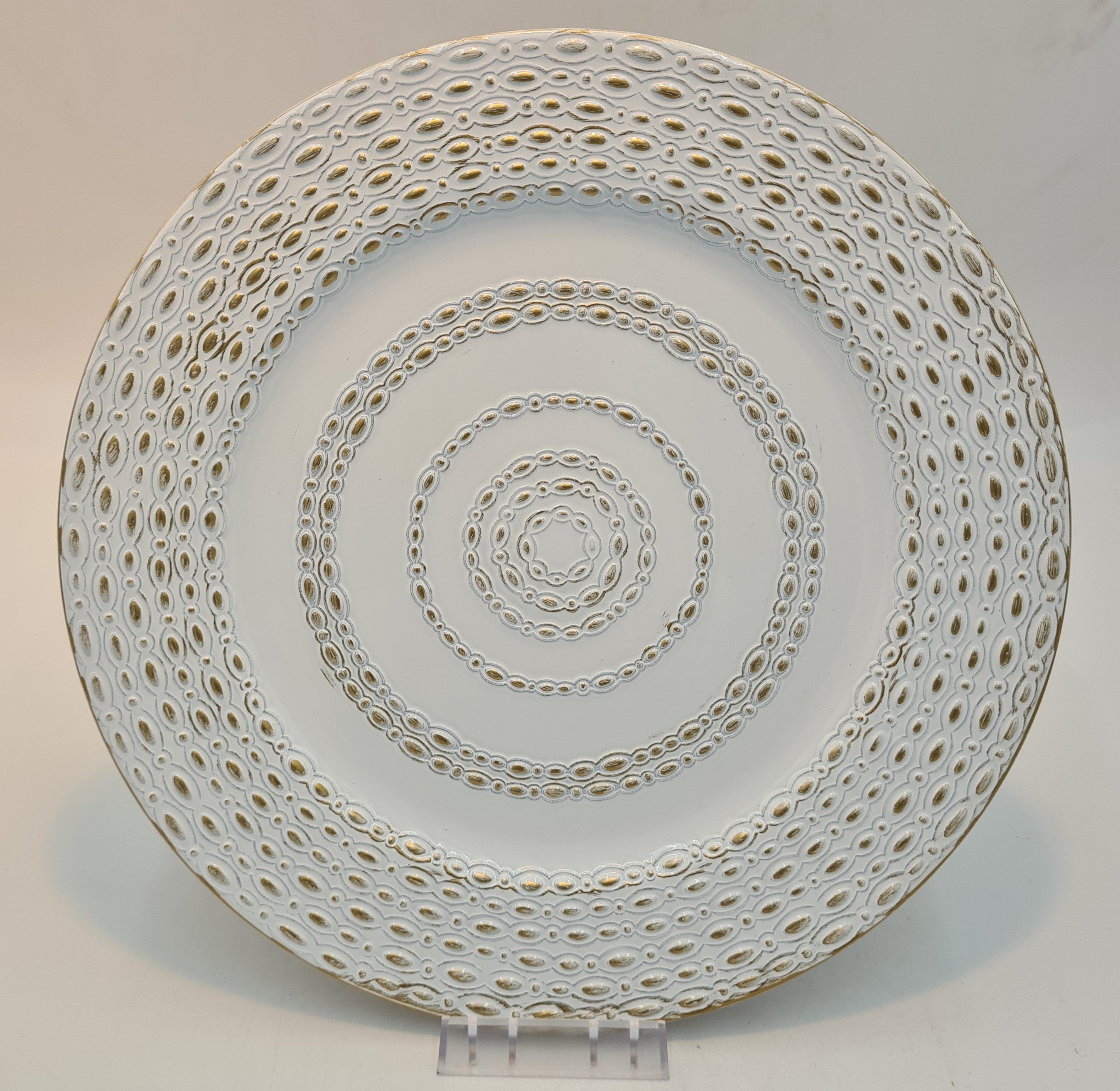 13-Piece White and Gold Charger Plate Set - Elegant Dinnerware for Weddings, Parties, and Formal Dining