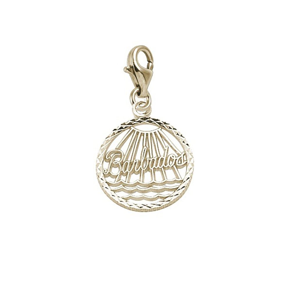 Barbados Charm with Lobster Claw Clasp - Handmade Jewelry Charms for Bracelets & Necklaces - Perfect for Beach Vacations, Gifts & Boho Fashion