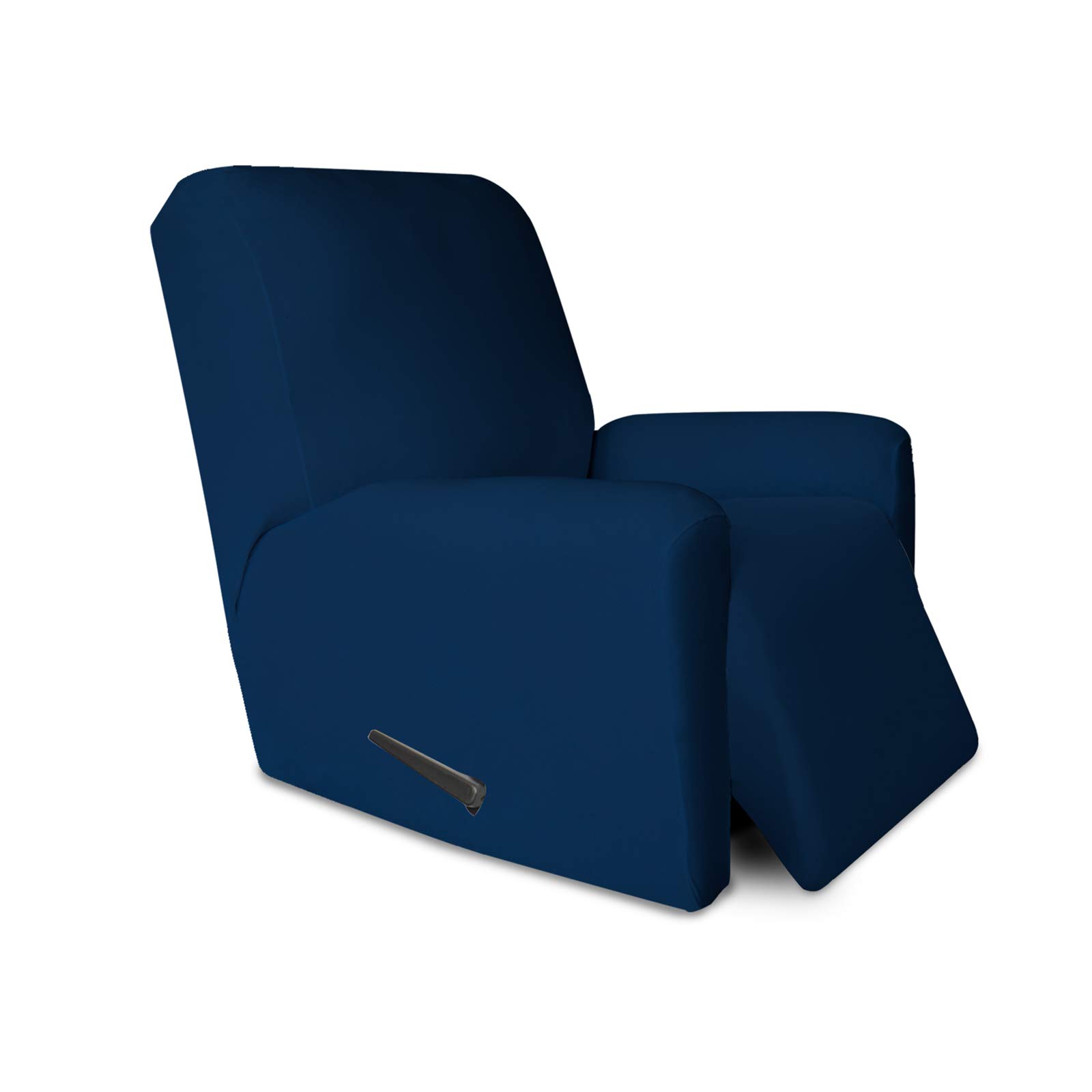 PureFit Super Stretch Chair Sofa Slipcover with Pocket - Spandex Non-Slip Soft Couch Cover, Washable Furniture Protector with Elastic Bottom for Kids & Pets (Recliner, Navy) | Perfect for Living Room, Family Gatherings & Pet-Friendly Homes