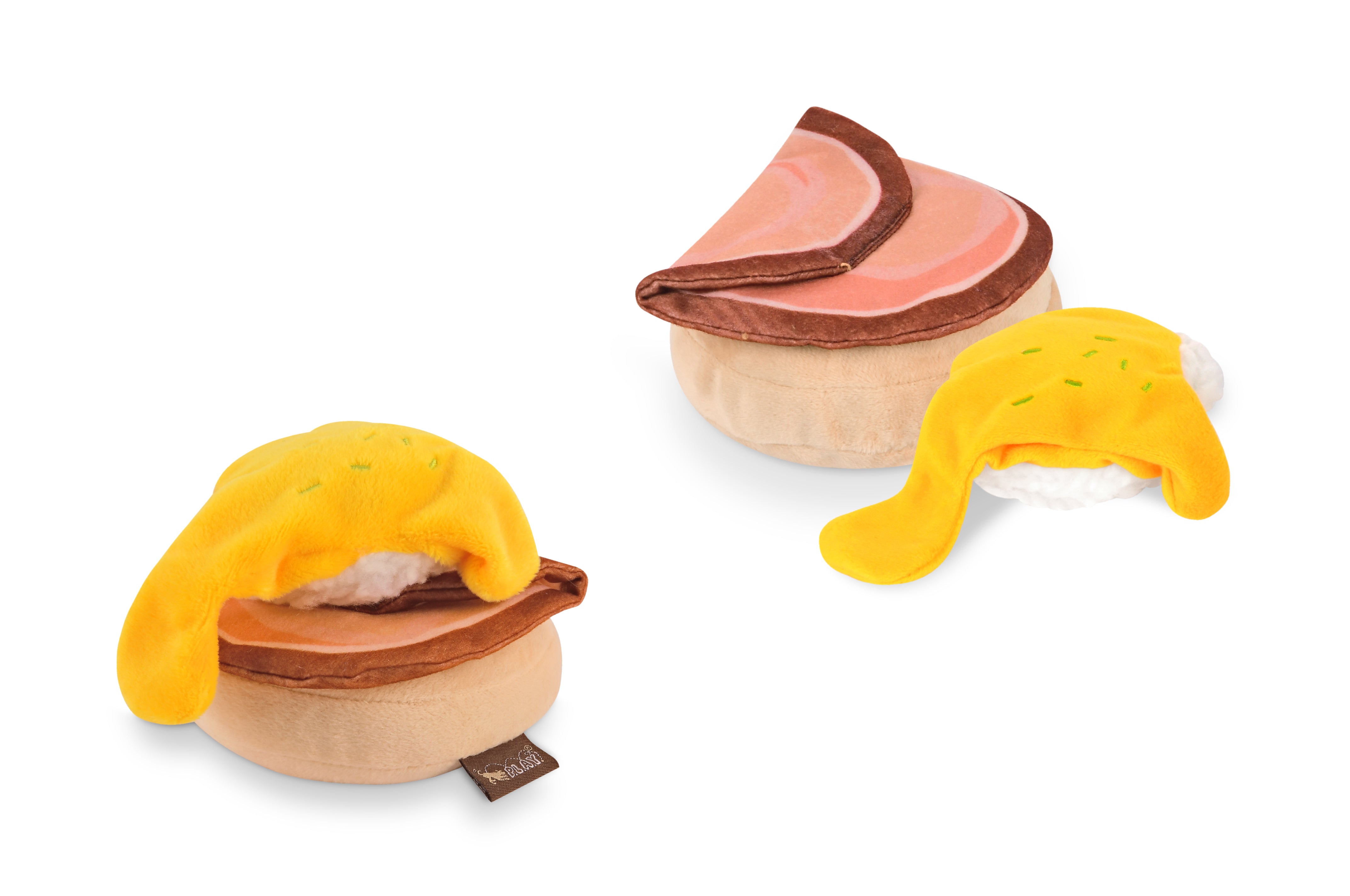 El Egg Benedict Plush Dog Toy - Barking Brunch™ Collection by Pet P.L.A.Y. | Soft & Durable Chew Toy for Small & Medium Dogs | Perfect for Playtime, Training & Cuddling