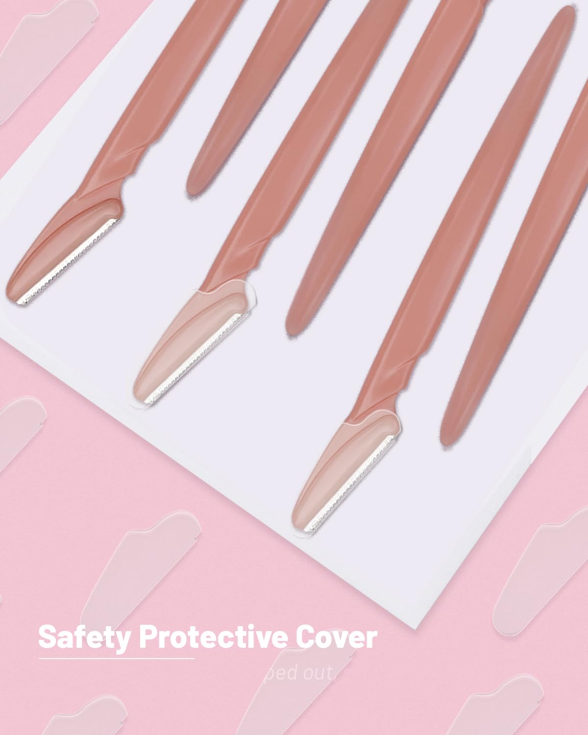 MoHern 60-Pack Dermaplane Razor for Women & Men - Multipurpose Eyebrow & Facial Hair Removal Tool - Professional Dermaplaning Exfoliation Kit (Terracotta) - Perfect for Smooth Skin Care & Makeup Prep