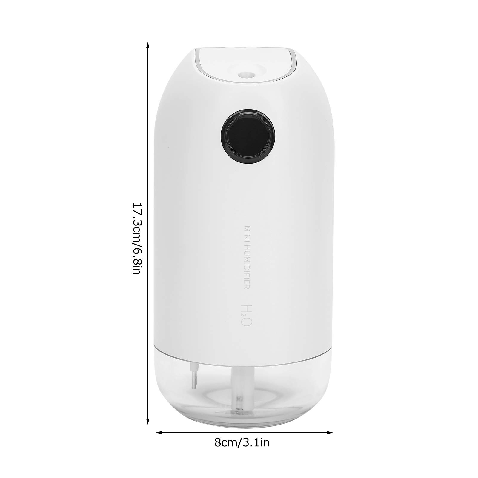 500ml Mini USB Rechargeable Humidifier - Portable Air Humidifier with Night Light for Home, Office, Bedroom & Car | White Cool Mist Fog Maker for Dry Air Relief, Baby Nursery & Travel Use
