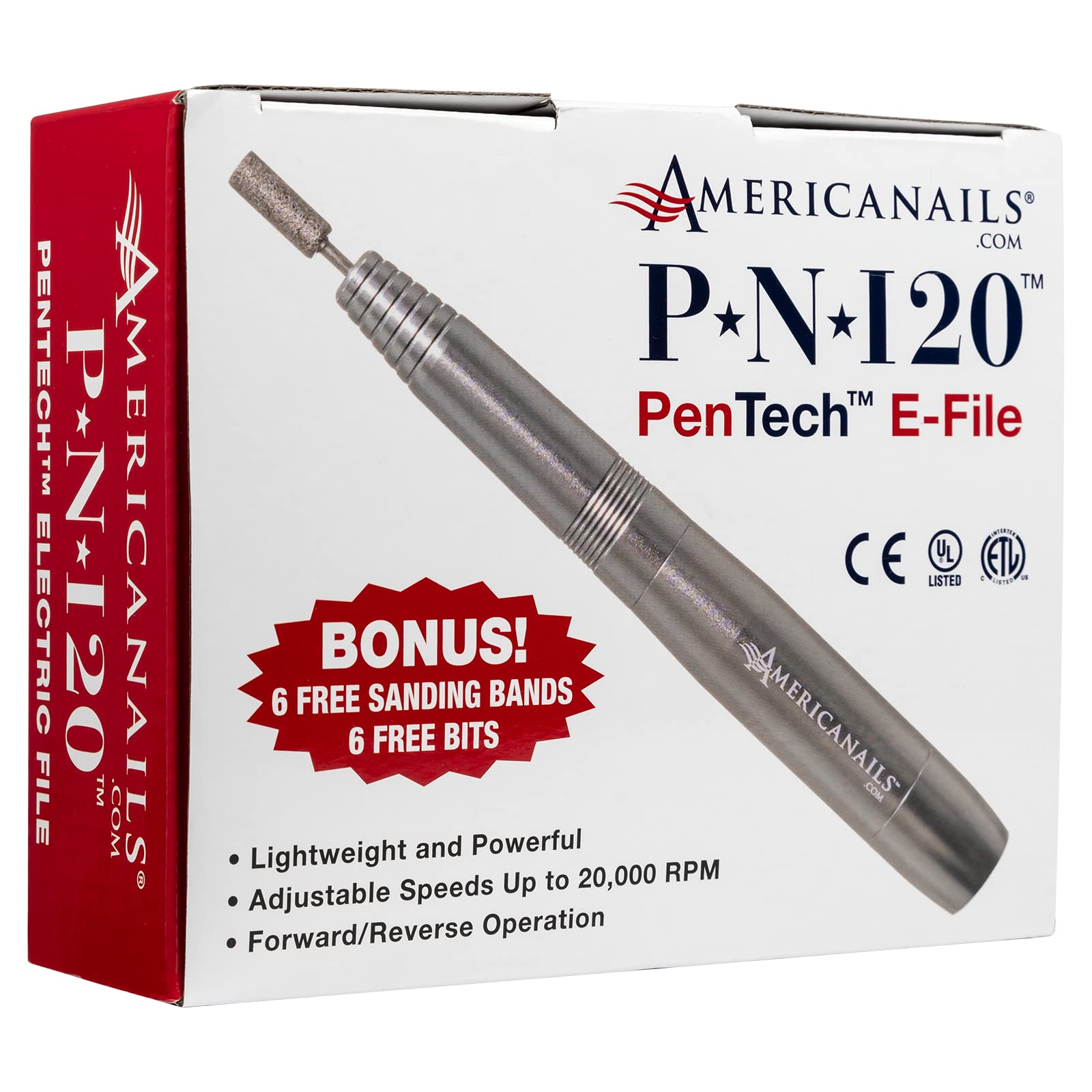 PNI20 Professional Electric Nail File for Manicure & Pedicure - Cordless Rechargeable Nail Drill for Salon & Home Use - Perfect for Acrylic, Gel Nails & Natural Nail Care