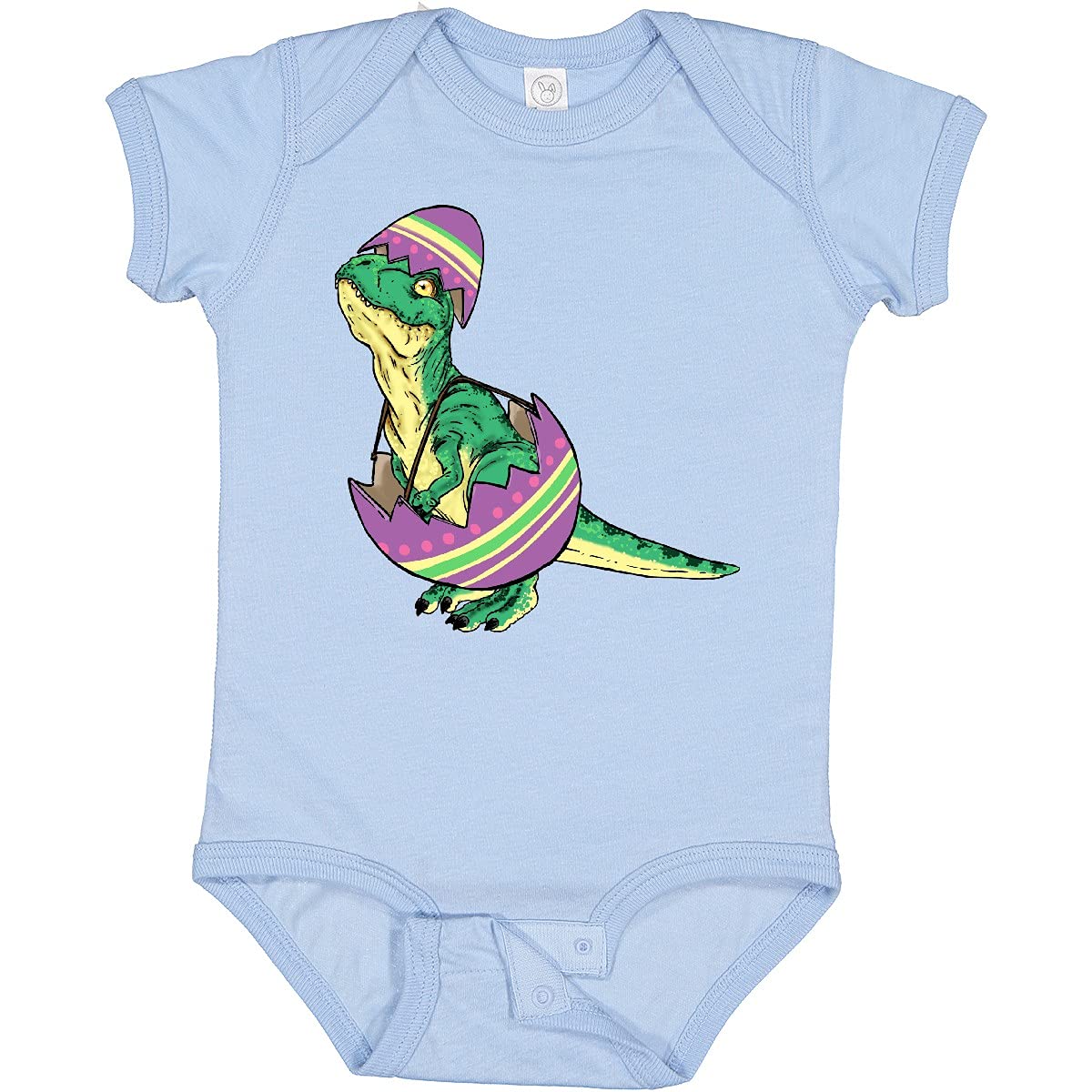 Inktastic Easter Baby T-Rex Dinosaur in Easter Egg Design Cute Baby Bodysuit - Perfect for Easter Outfits, Holiday Photos & Infant Gifts