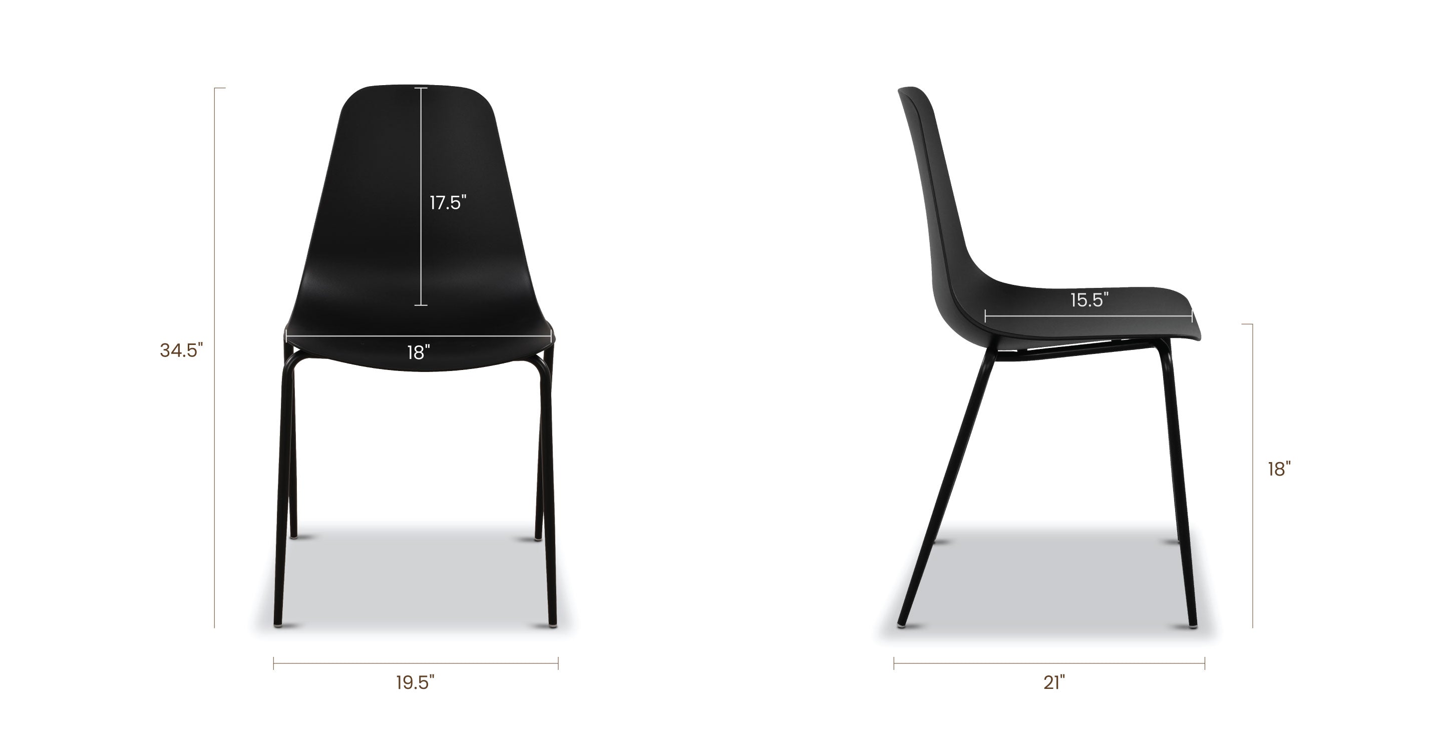 Isla Stackable Dining Chair - Modern & Space-Saving for Restaurants, Cafes, and Home Dining Areas