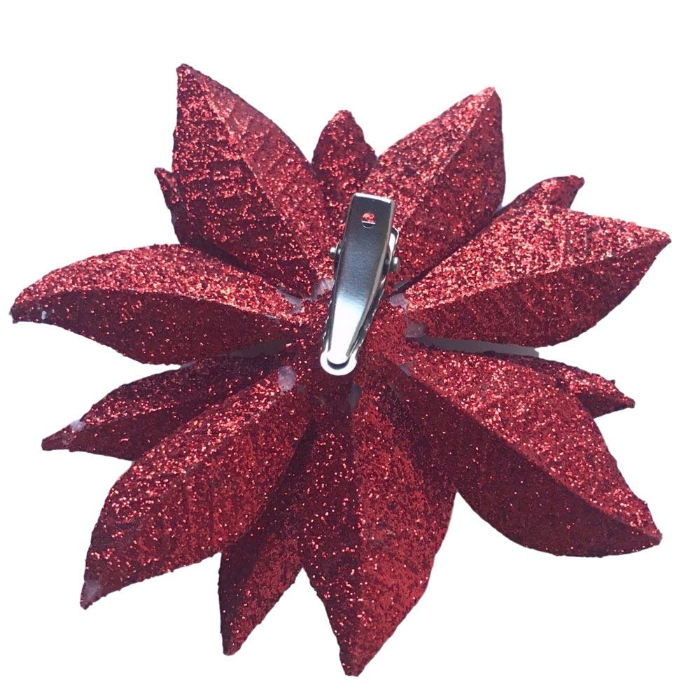 24 Pack Artificial Poinsettia Flowers - 3.75