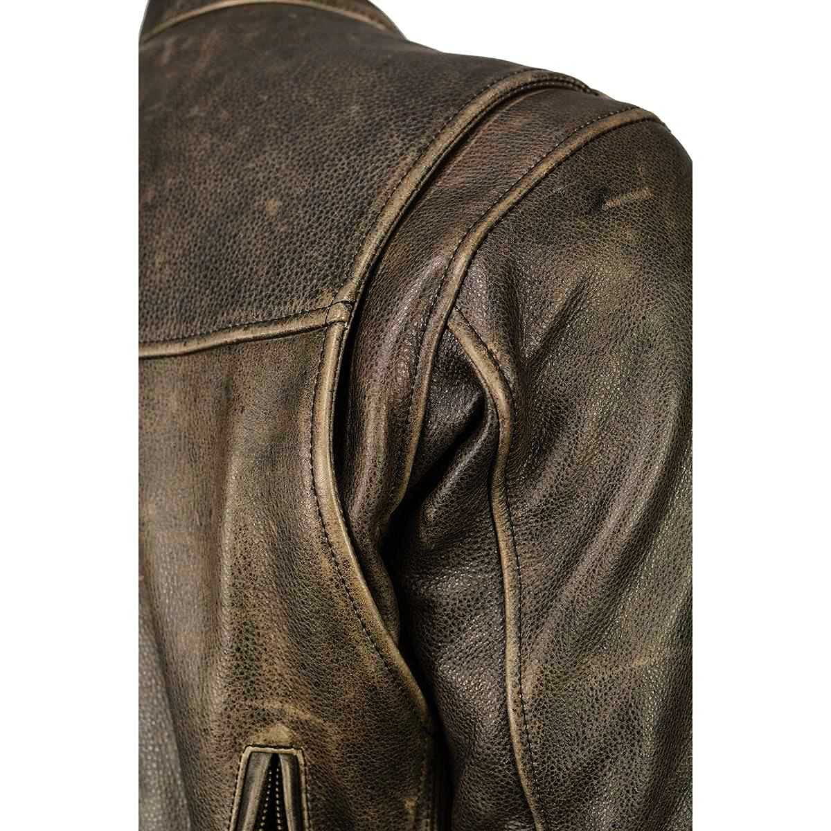 Milwaukee Leather MLM1503 Men's Distressed Brown Motorcycle Jacket - Vented Racer Style Leather Rider Jacket for Harley, Cruiser & Street Bikes | Perfect for Summer Riding & Long-Distance Tours
