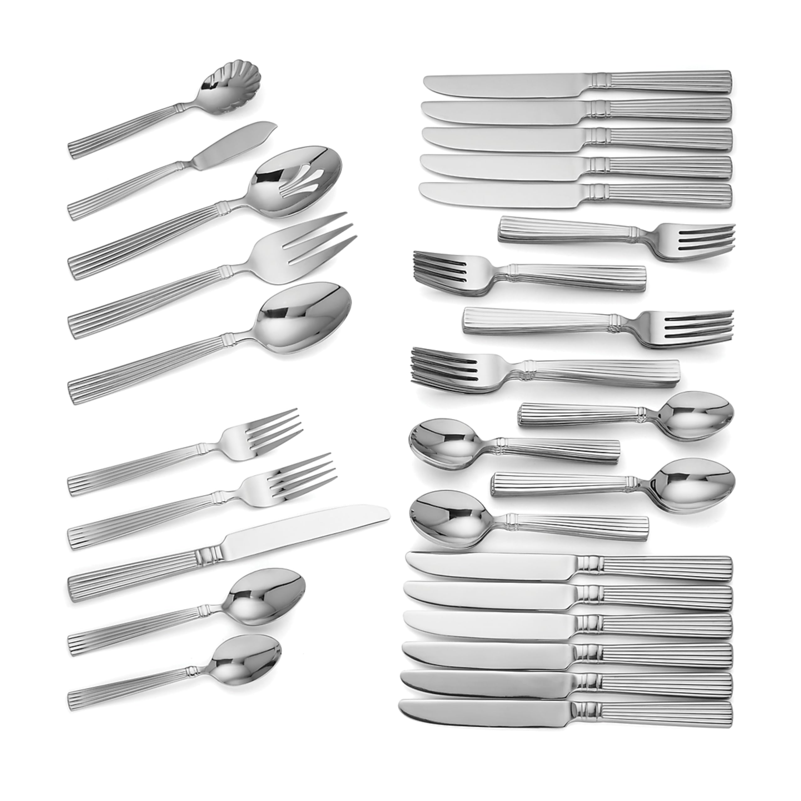 Reed & Barton Crescendo II 65-Piece Silver Flatware Set - Elegant Stainless Steel Cutlery for Fine Dining & Special Occasions