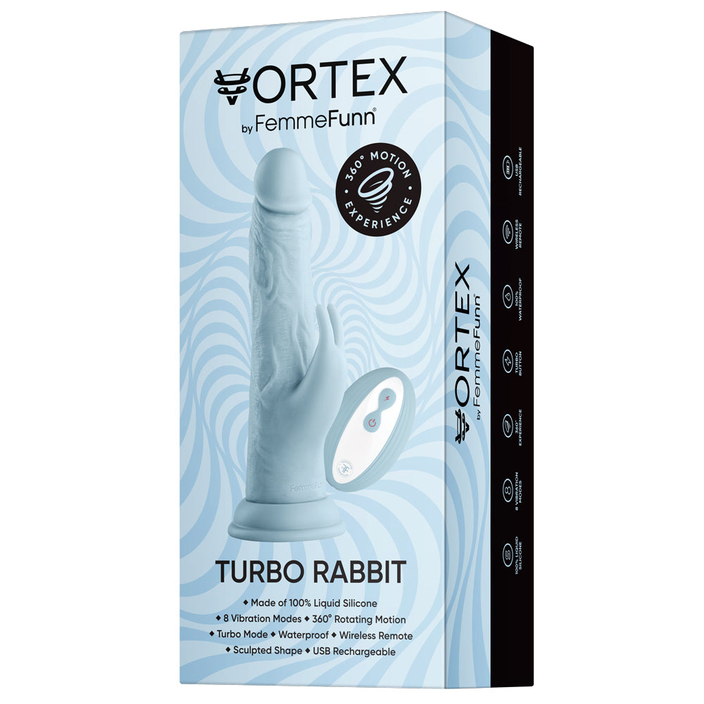 FemmeFunn Vortex Series 2.0 Wireless Turbo Rotating Rabbit Vibrator for Women - Powerful G-Spot & Clitoral Stimulation - Waterproof Rechargeable Adult Toy for Couples & Solo Play