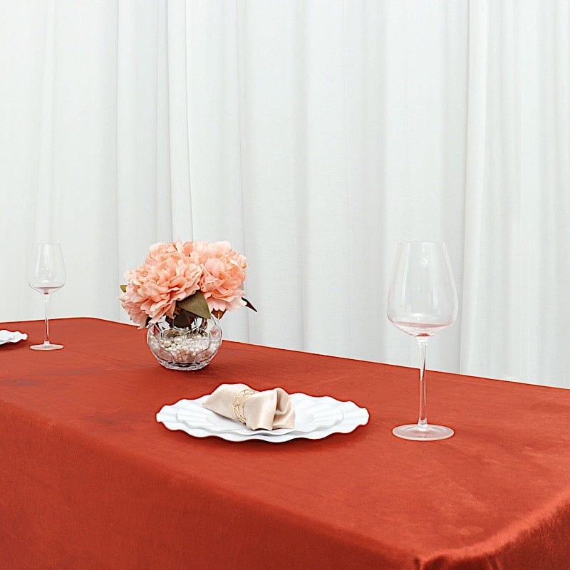 Premium Velvet Rectangular Tablecloth 90x156 Inches - Elegant Dining Table Cover for Weddings, Parties & Formal Events