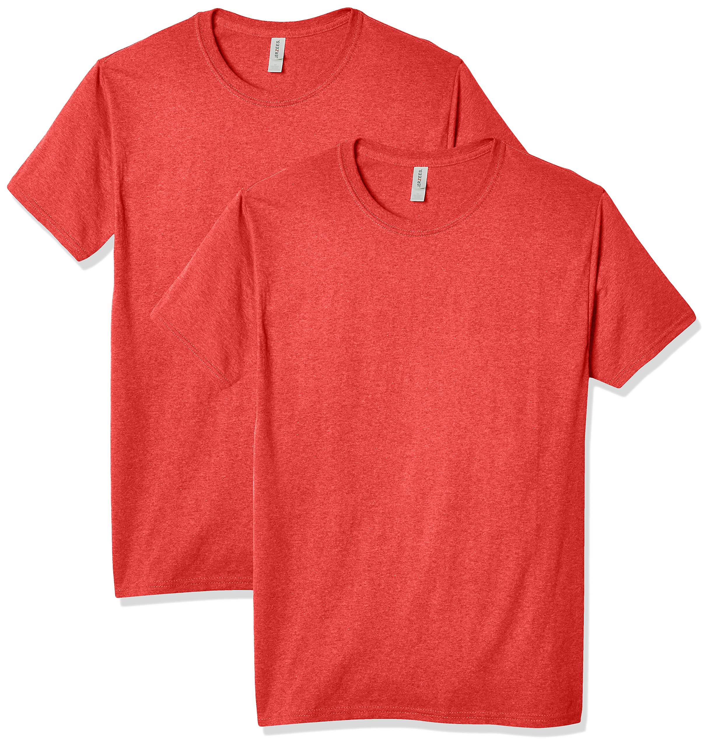 Jerzees Men's Tri-Blend 2 Pack T-Shirts - Soft Comfortable Cotton Polyester Rayon Crew Neck Tees for Casual Wear, Gym & Everyday Outfits