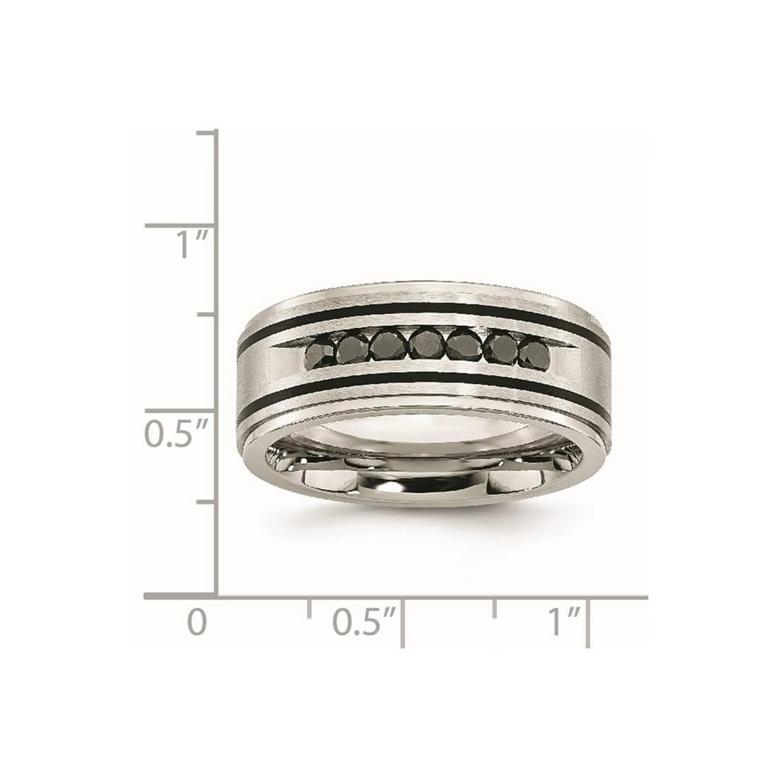 Stainless Steel Black Plated Diamond Ring for Women - Elegant Jewelry Gift for Anniversary, Wedding & Special Occasions