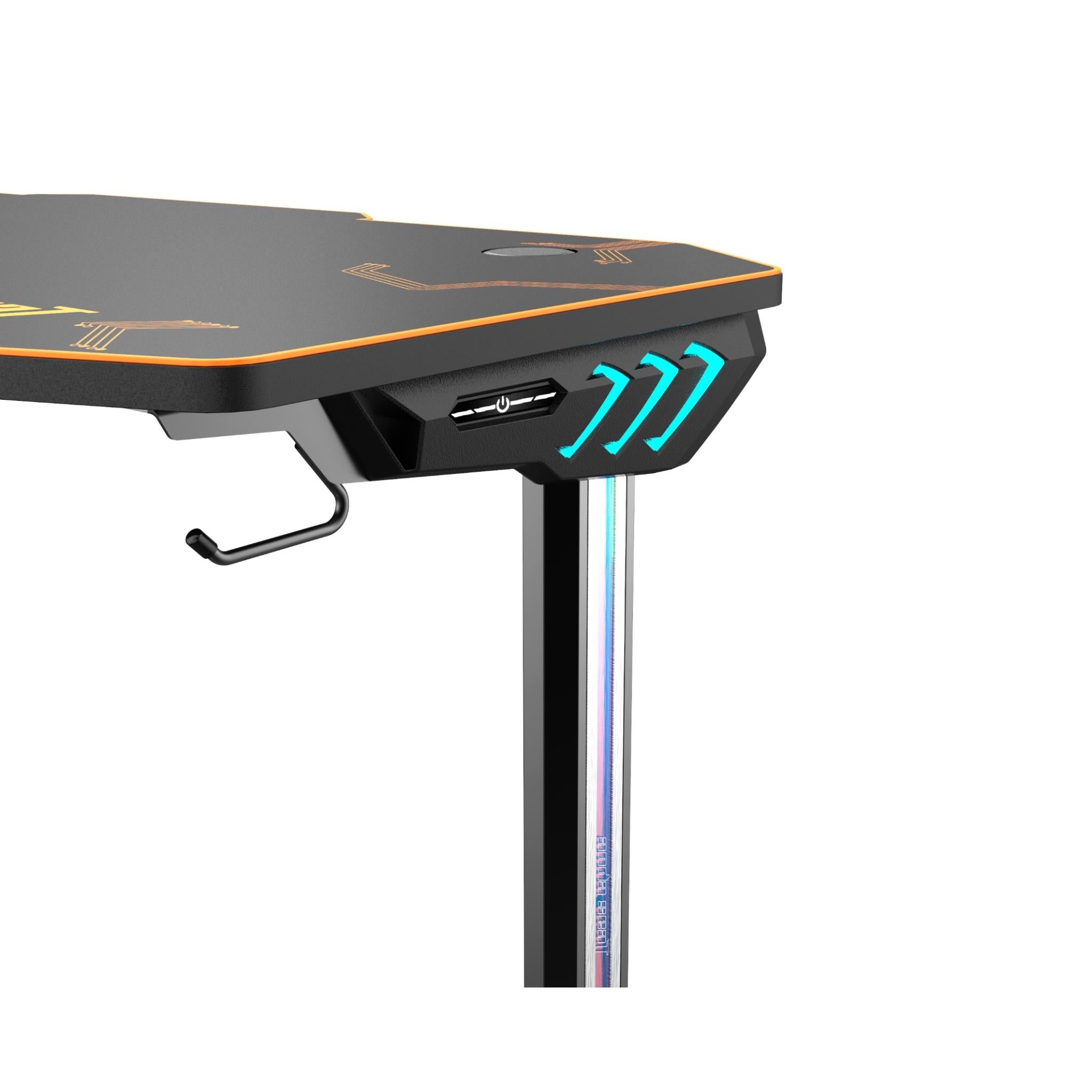 Anda Seat Eagle 2 Lighting Gaming Desk - Ergonomic LED RGB Computer Desk for PC Gamers & Streamers - Perfect for Esports, Home Office & Gaming Setup