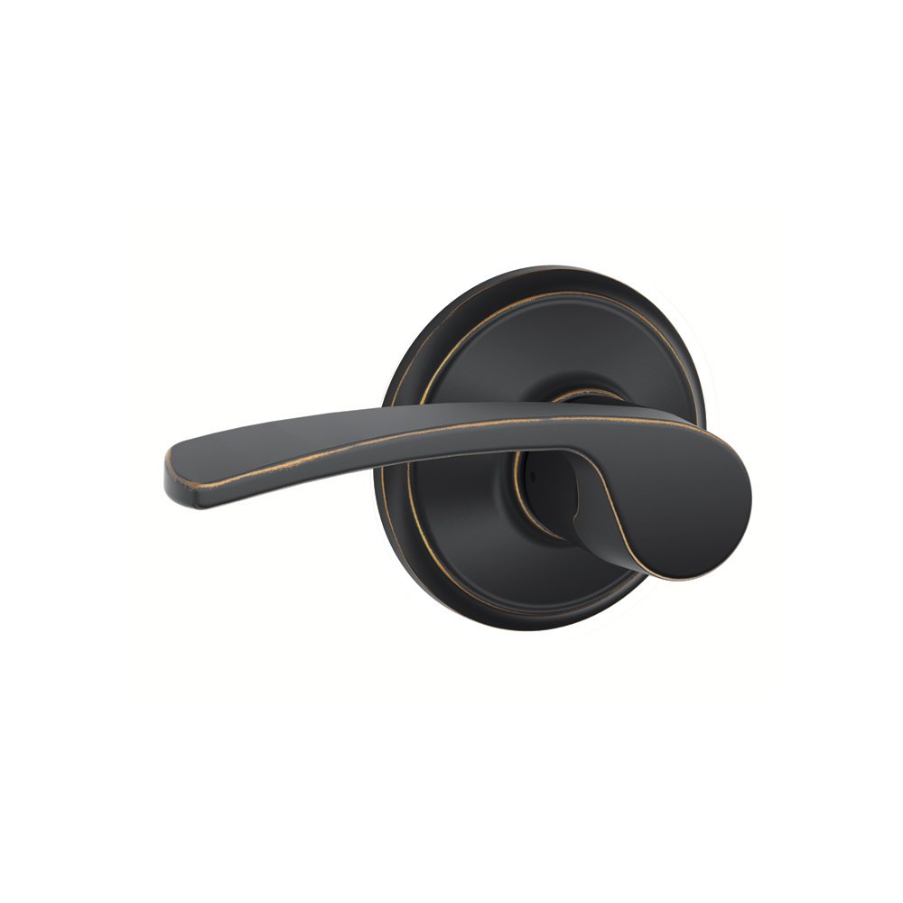 Schlage F10 MER 716 16-080 10-027 Merano Hall and Closet Lever Door Handle in Aged Bronze - Perfect for Bedroom, Bathroom & Interior Doors