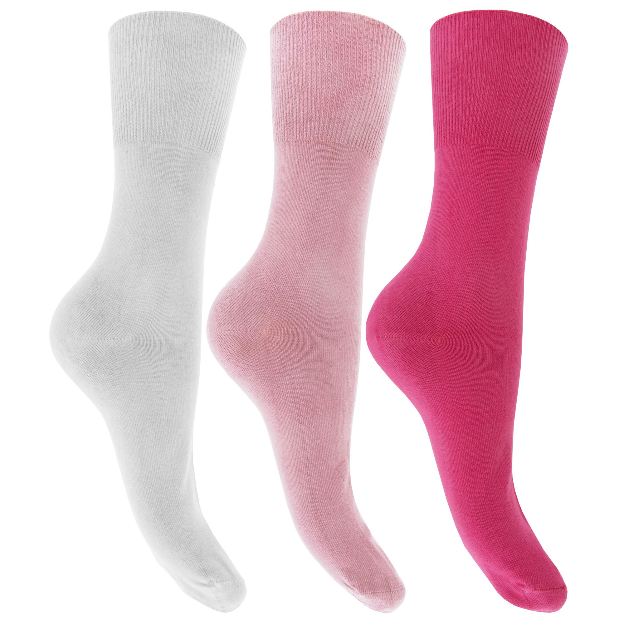 Women's Soft Cotton Blend Ankle Socks (3-Pack) - Breathable Non-Elastic Comfort Socks for Everyday Wear - US Size 6-10 (White/Pink/Baby Pink) - Perfect for Work, Home & Casual Outfits