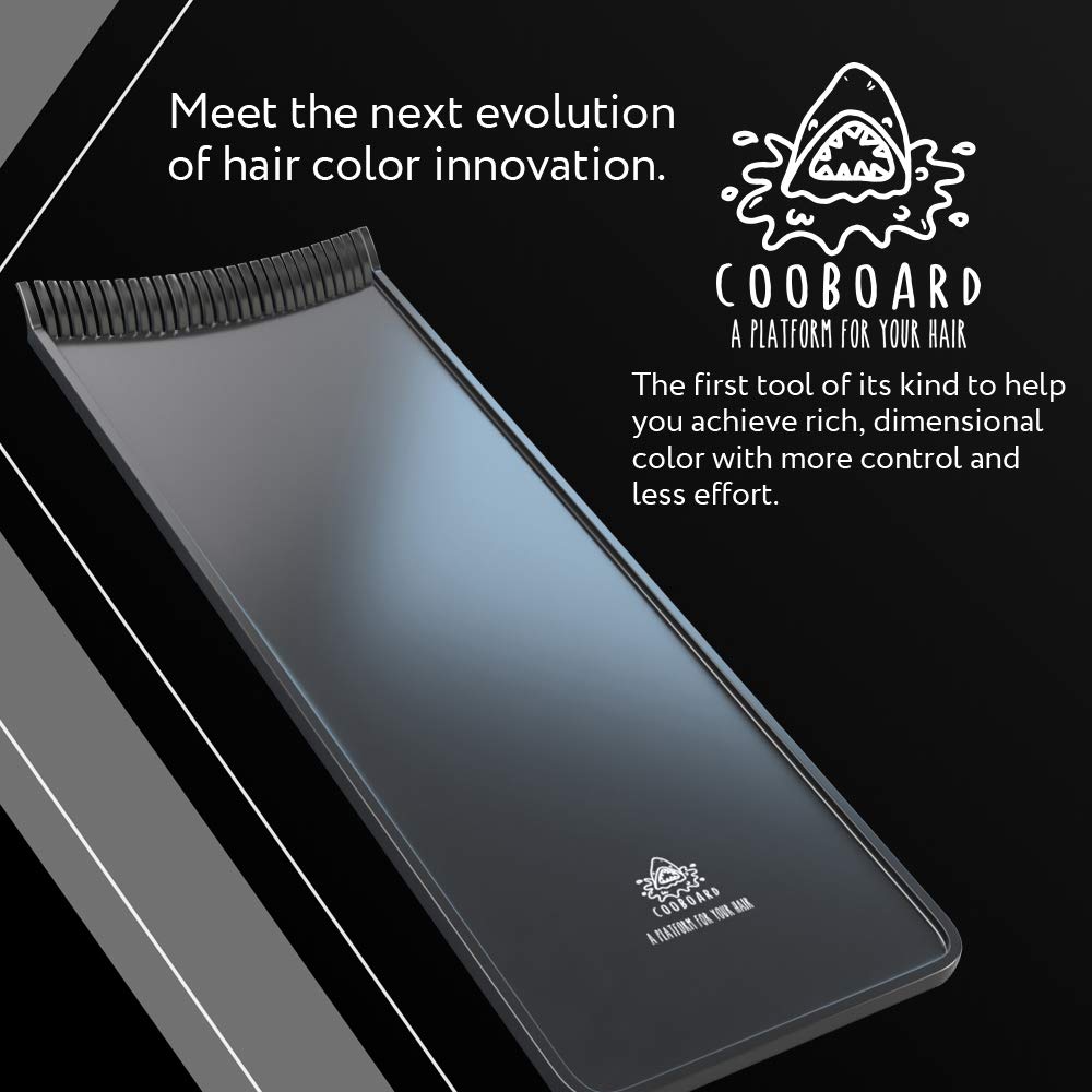 Authentic Cooboard Balayage Board with Teeth | Professional Hair Highlighting Paddle for Salon & Home Use | Durable, Lightweight & Easy to Clean | Perfect for Balayage, Ombre & Foil Highlights (Black)